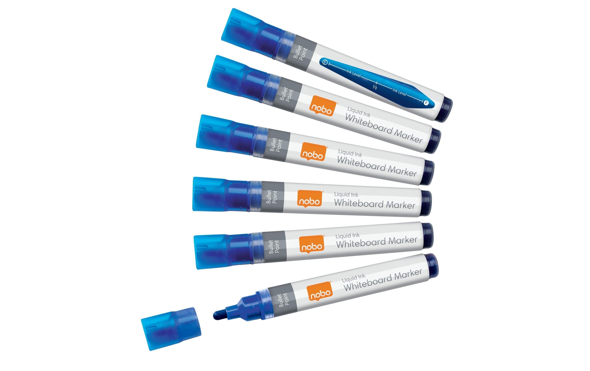 Nobo Whiteboard-Marker – Rundspitze 3 mm, Blau, 10 Stk., Trocken abwischbar, Nachfüllbar – Für Emaille