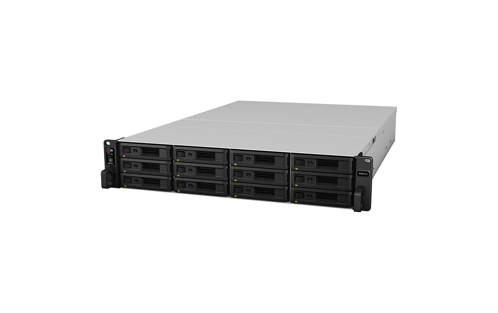 Synology RS3621xs+ – 12-Bay Rack 2U NAS – Intel Xeon D-1541, 8 GB RAM, 10GbE, redundantes Netzteil