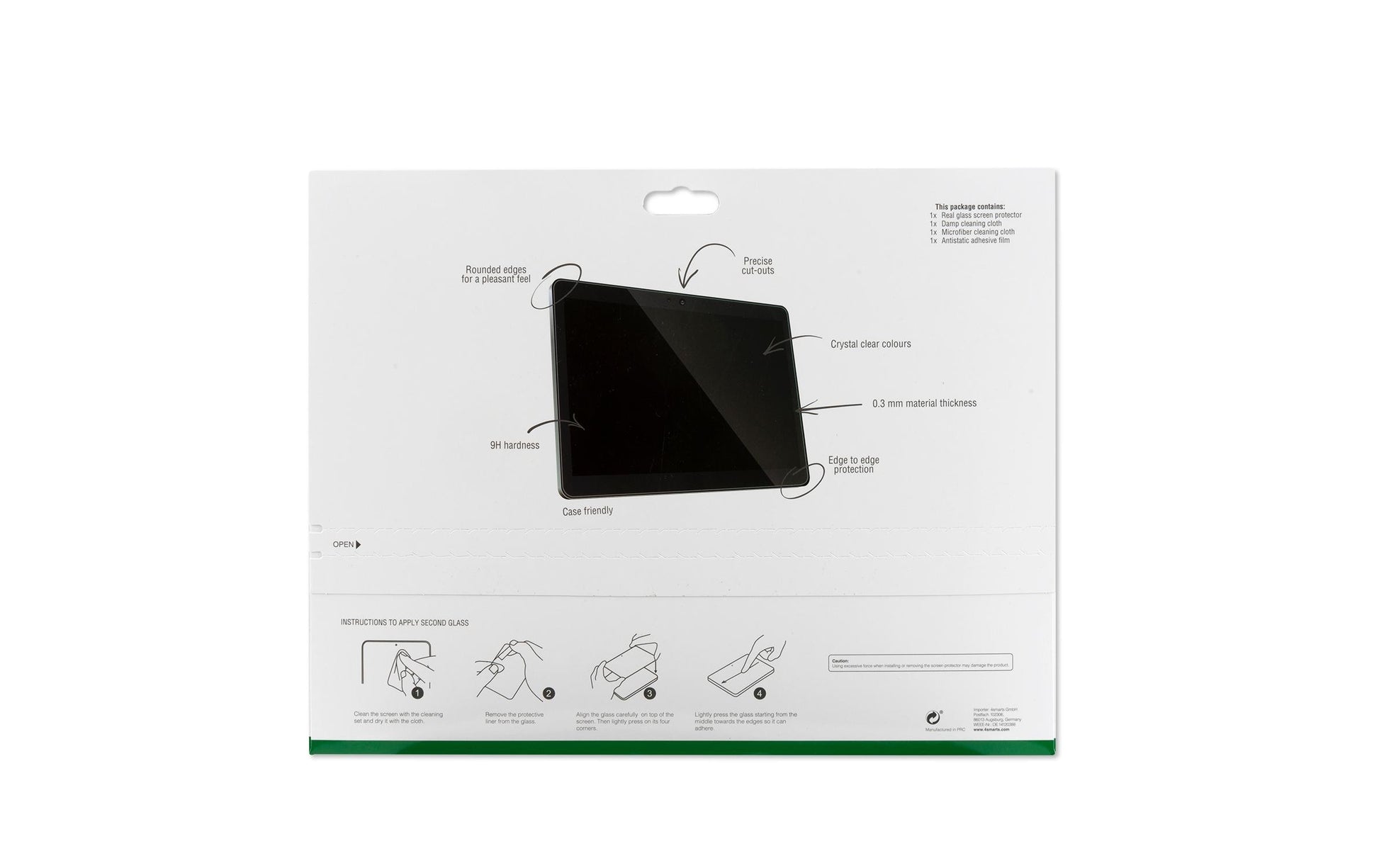 4smarts Panzerglas für Samsung Galaxy Tab Active 3 8" – fettabweisend