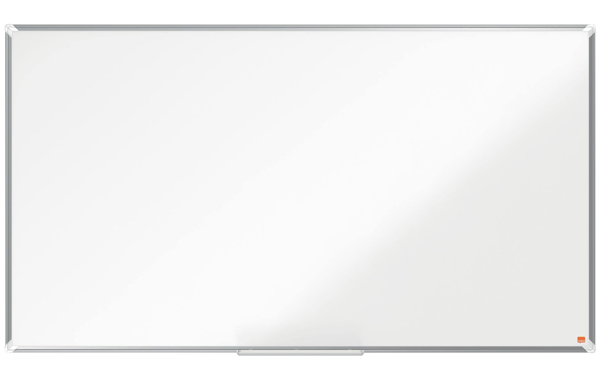 Nobo Whiteboard – 155 × 87 cm, Emaille, Aluminiumrahmen, Wandmontage, inkl. Stiftablage