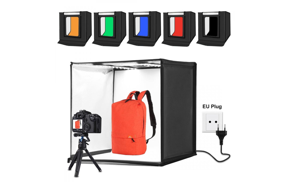 Puluz PU5060EU Fotostudio-Softbox 60 cm – 120 LEDs, 36 W, 5500 K, 3380 cd/m², dimmbar – Schwarz