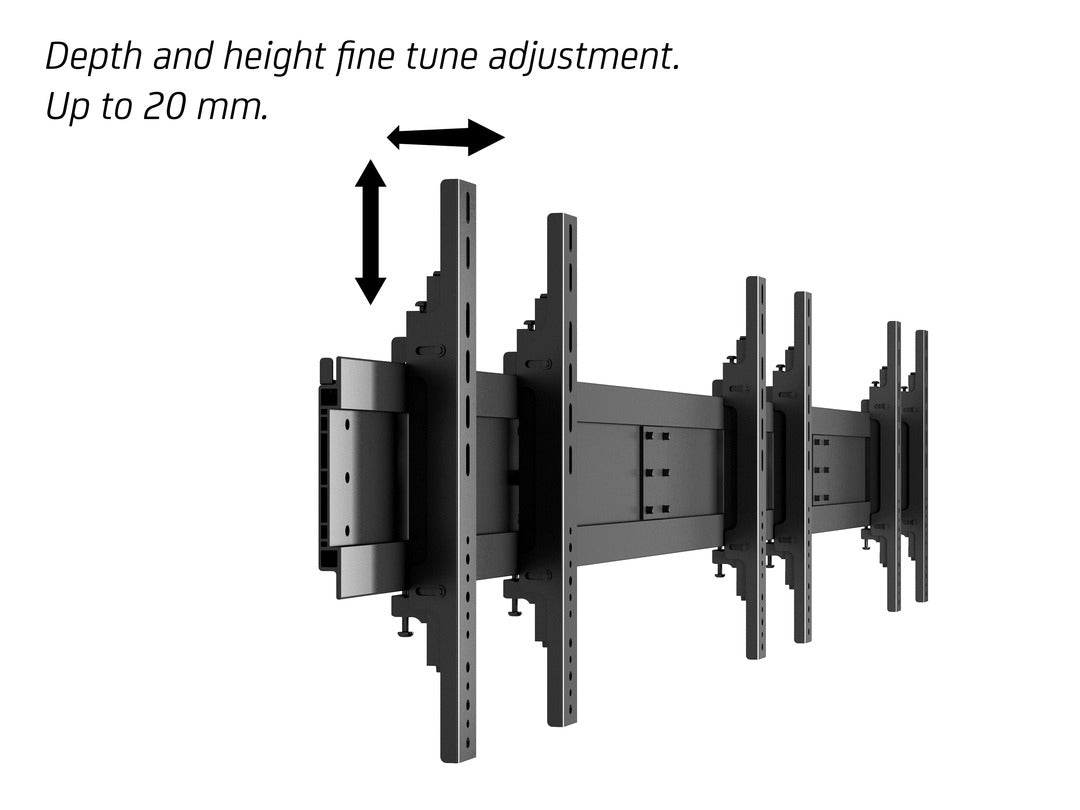 Multibrackets M Public – Videowand-Stand, für 4 Displays, höhenverstellbar, VESA 200×200, bis 160 kg, für 40"