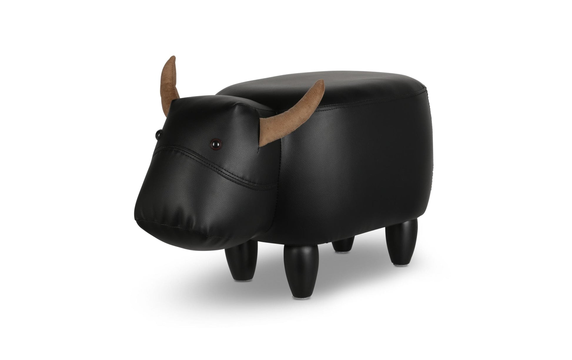 Zoosy Hocker – B 66 × T 34 × H 37 cm – Textil, Holz, Schwarz – für Kinder