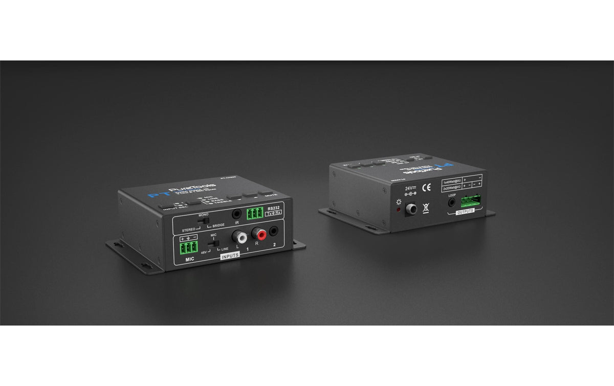 PureTools PT-AA220 – Stereo-Vollverstärker, 2×20 W (4 Ω), 1×40 W (8 Ω), Schwarz