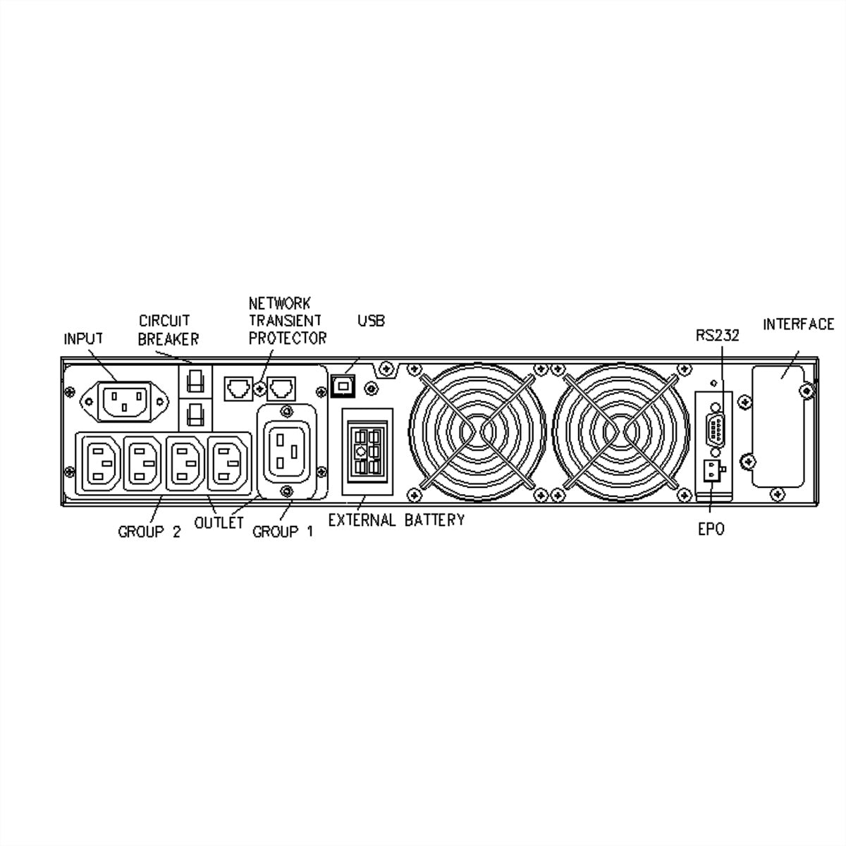 ROLINE ProSecure III 2000 RM2HE USV 2,0 kVA/1800 W Online – 2U Rack – C13×4, C19×1, Eingang IEC C14