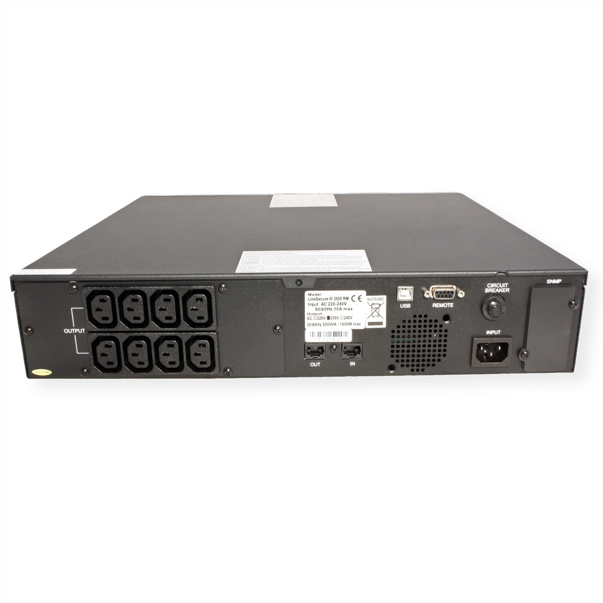 ROLINE LineSecure III 2000R USV 2,0 kVA/1600 W Line-Interaktiv – 2U Rack – C13×8 – Eingang IEC C14