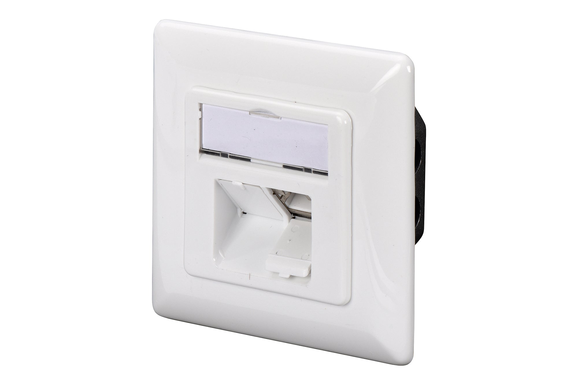 Digitus RJ-45-Kupplung – 2× RJ-45, Cat 6a, geschirmt, Unterputz, 80×80 mm, Weiss