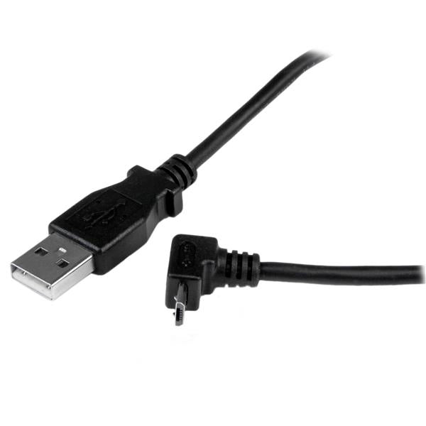 StarTech.com USB-A auf Micro-USB-B Kabel – USB 2.0 (480 Mbit/s) – 2 m – Abgewinkelt – Schwarz