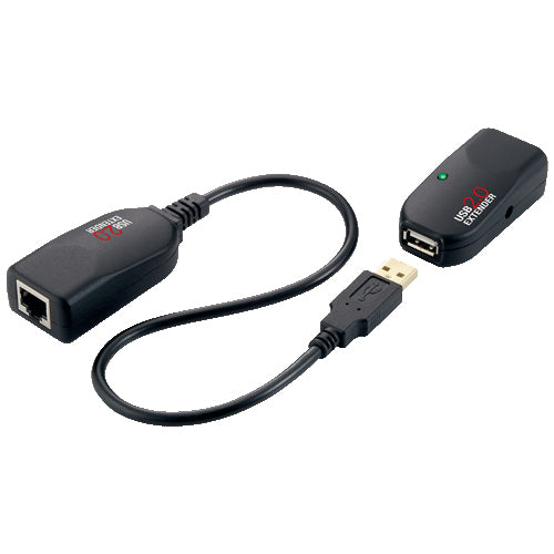 LogiLink USB-Adapter USB-A auf RJ45 – USB 2.0 (480 Mbit/s) – Bis 50 m Reichweite, Aktiv – Schwarz