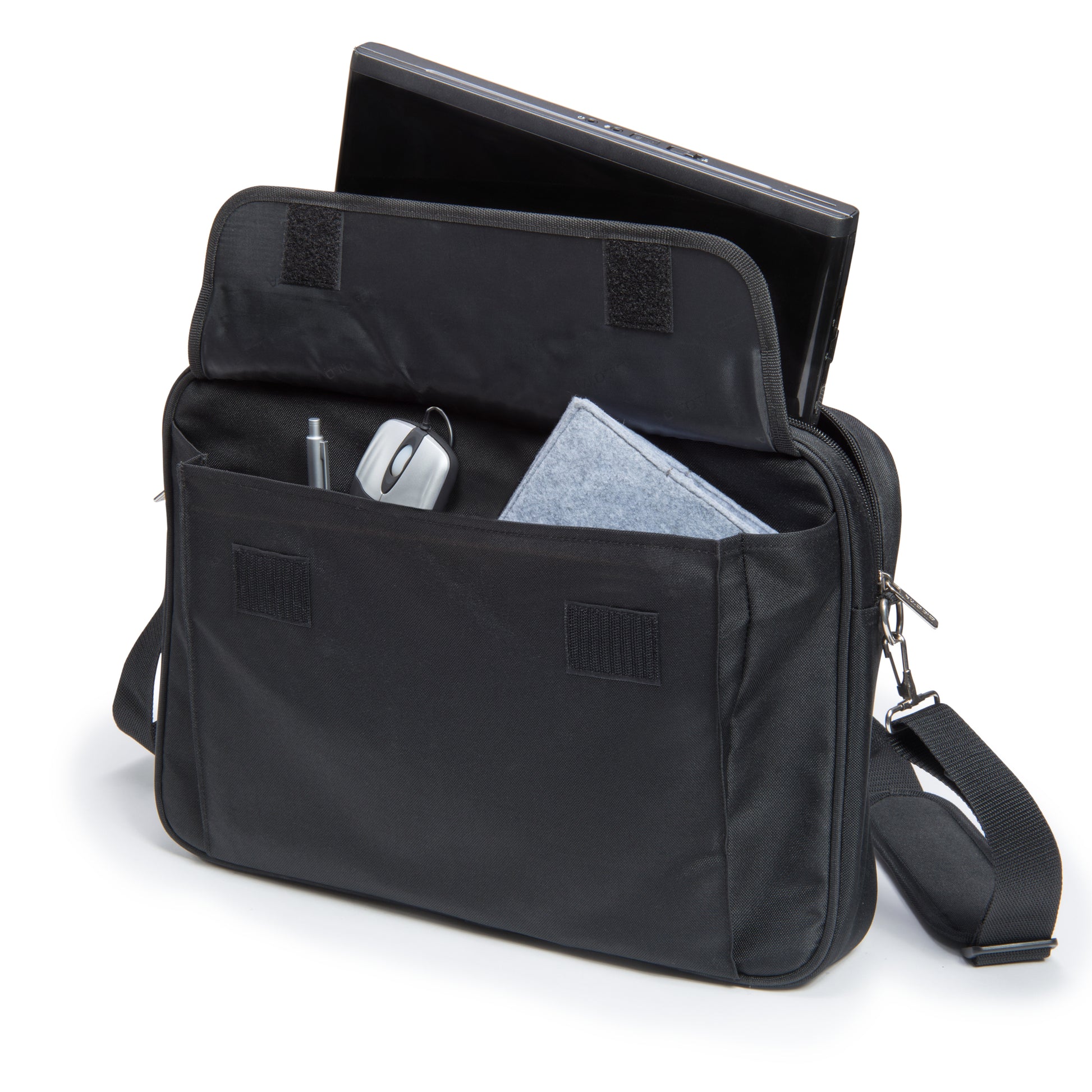 DICOTA Notebook-Tasche 15,6" – Integriertes Zubehörfach, inkl. Maus – Schwarz