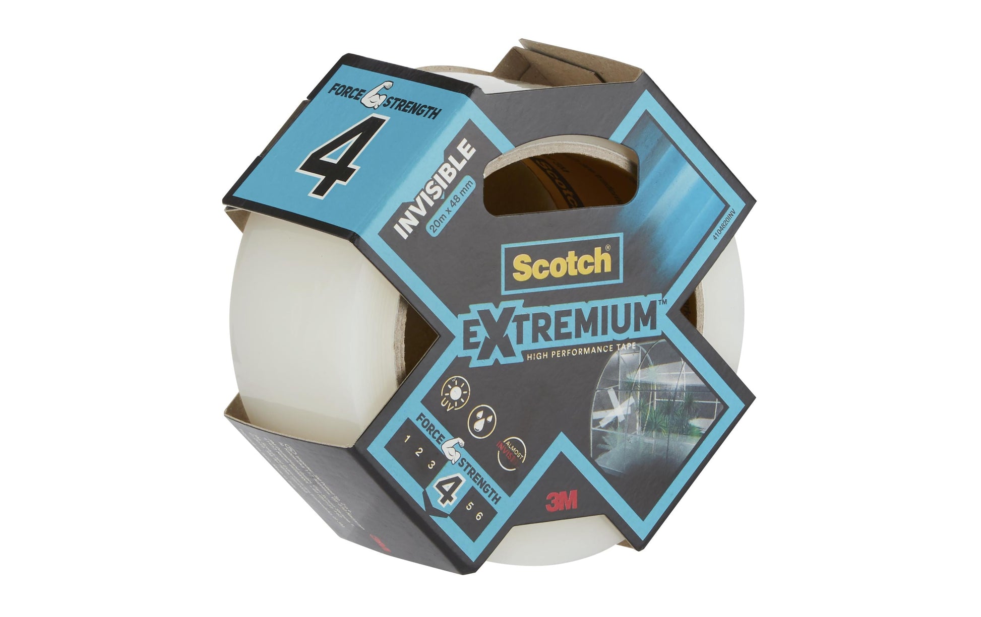 3M Extremium INVISIBLE H.P. Klebefilm klar – 48 mm × 20 m, UV-beständig, 1 Stück