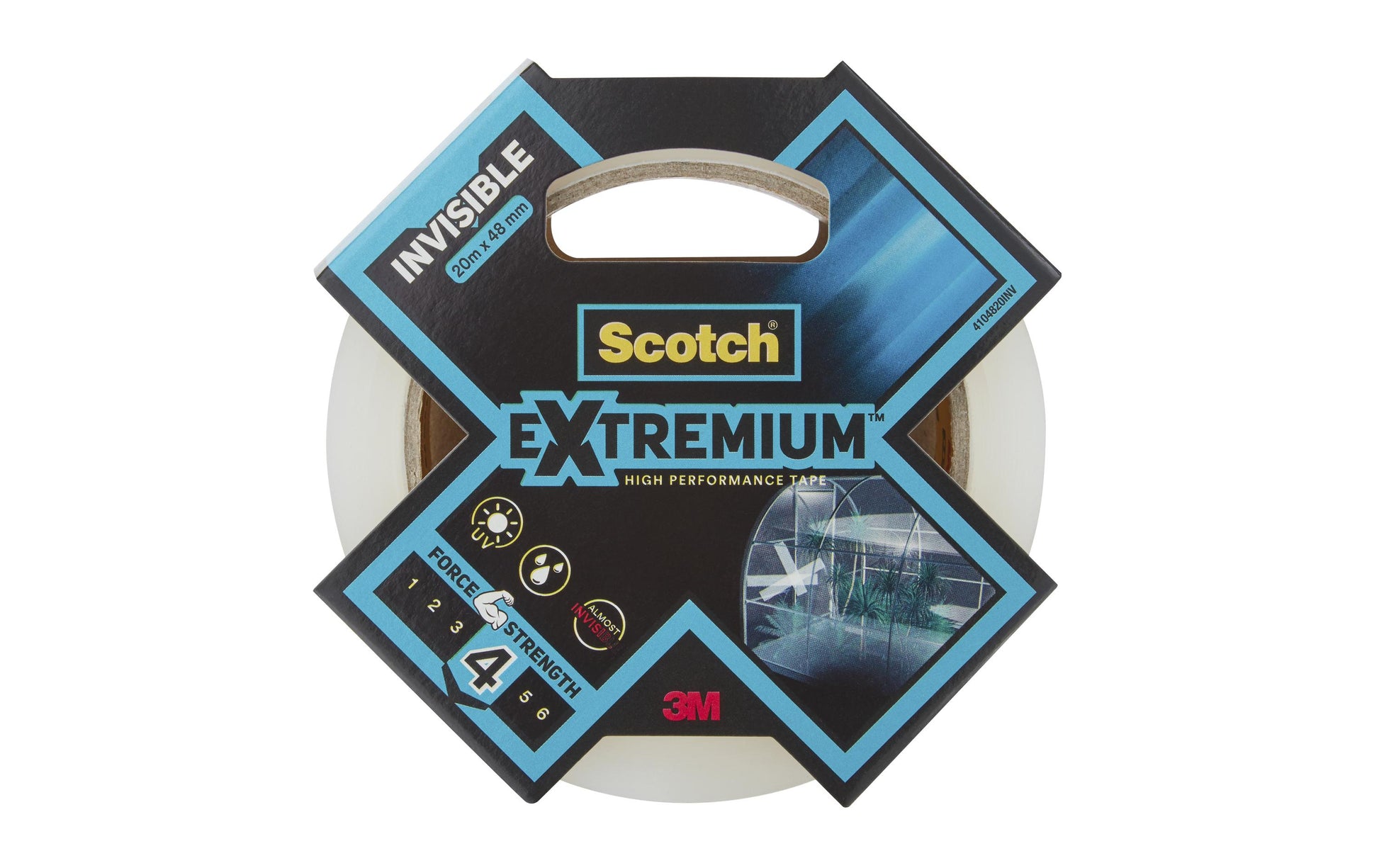 3M Extremium INVISIBLE H.P. Klebefilm klar – 48 mm × 20 m, UV-beständig, 1 Stück