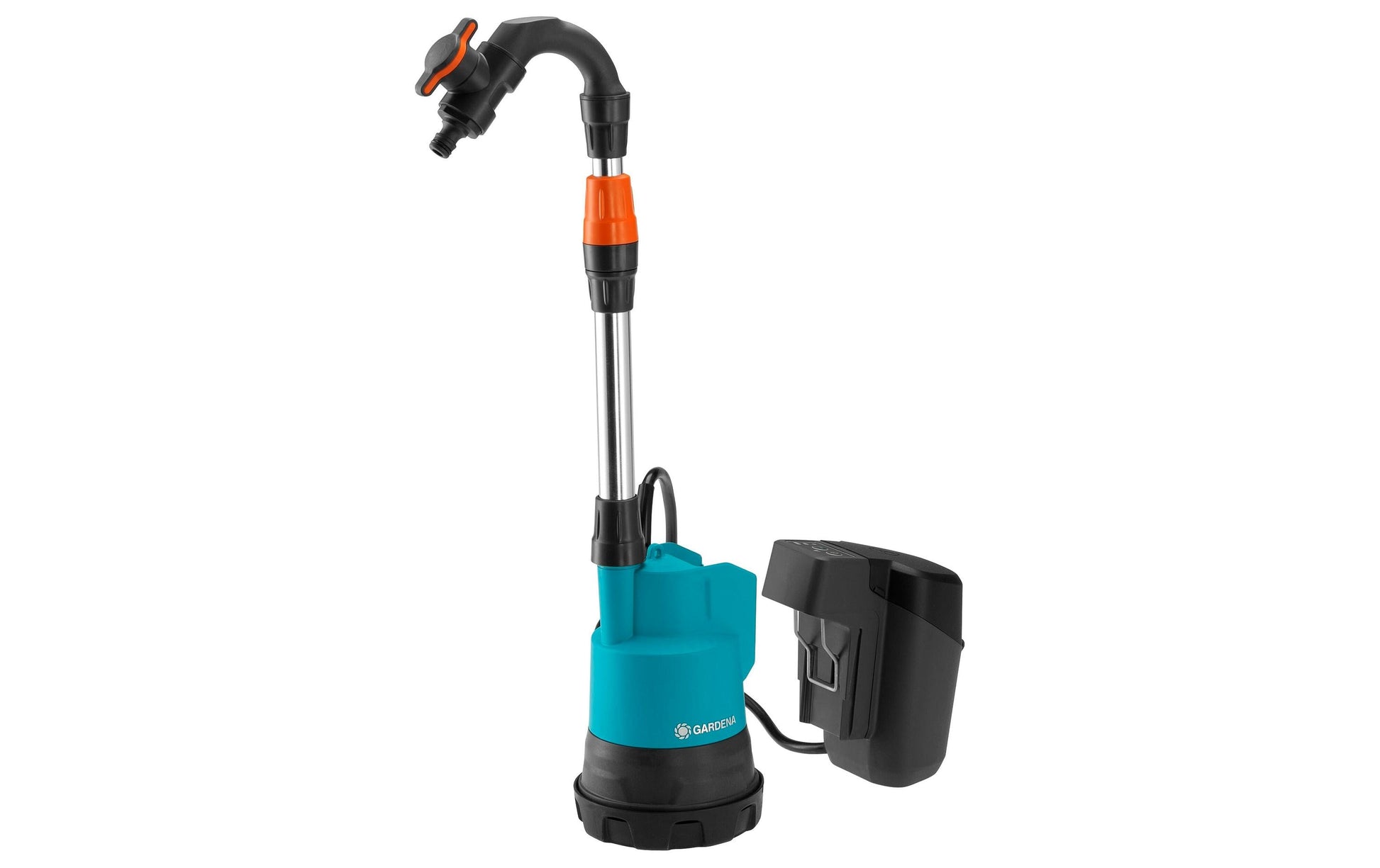 Gardena Regenfasspumpe – Akkubetrieb, Förderhöhe 20 m, Fördermenge 2000 l/h, für Bosch 18 V POWER FOR ALL