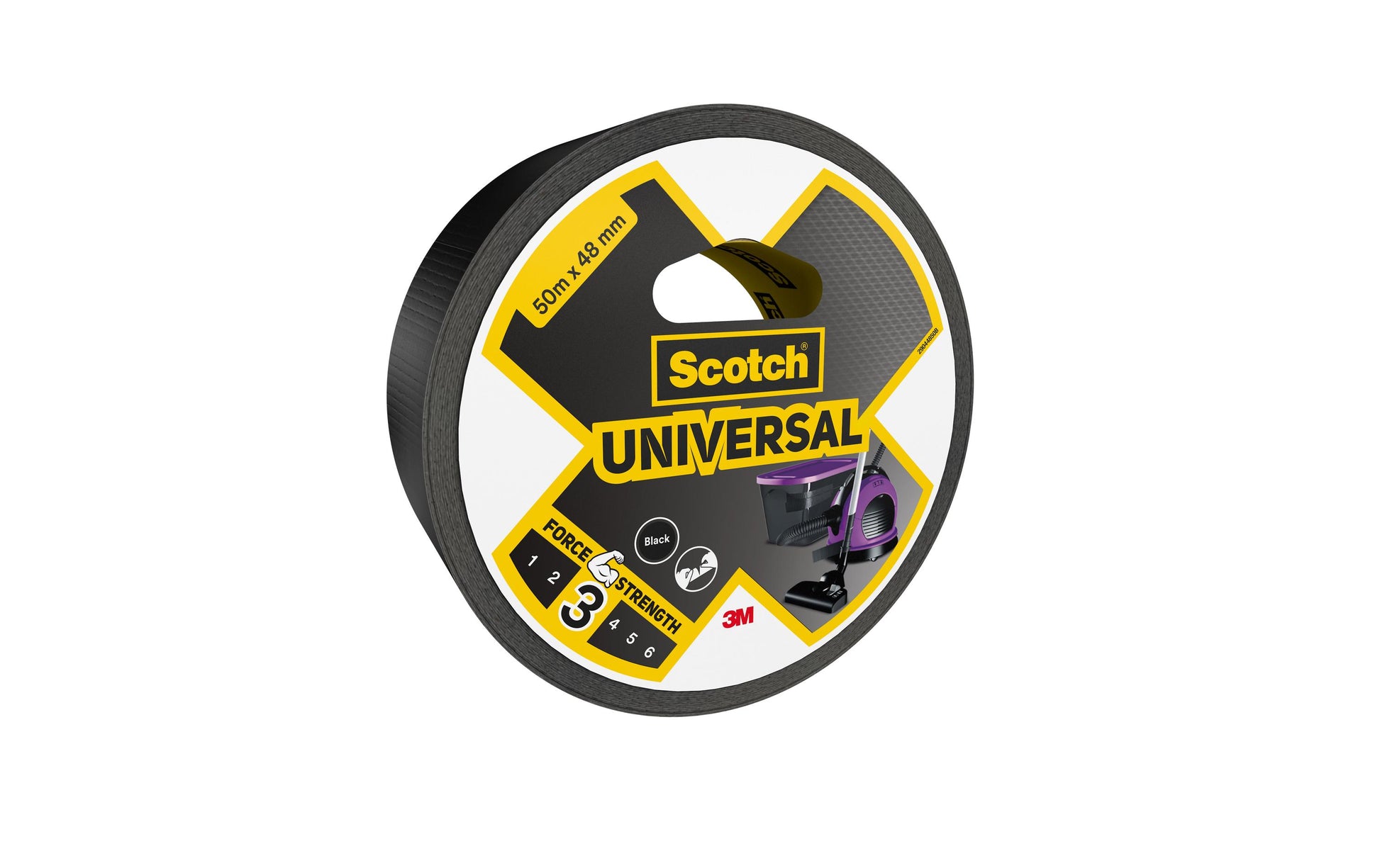 3M Scotch Universal Gewebeband – 48 mm × 50 m, schwarz, wiederablösbar