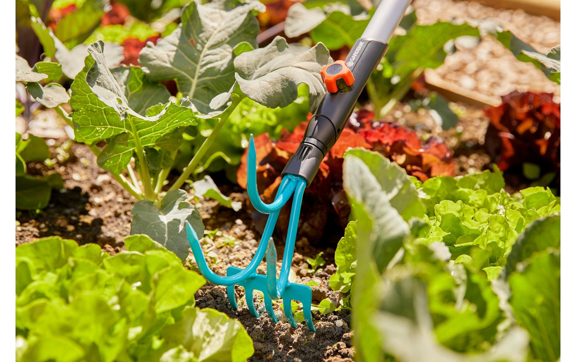 Gardena combisystem Grubber-Rechen – Arbeitsbreite 90 mm, mit Wechselkopf