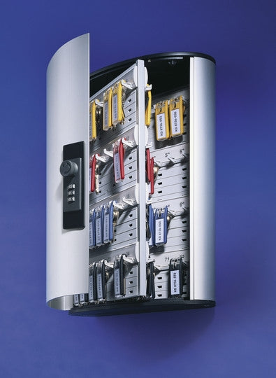Durable Schlüsselkasten KEY BOX Code 72, 72 Haken, Zahlenschloss, Aluminium, Silber – Wandmontage