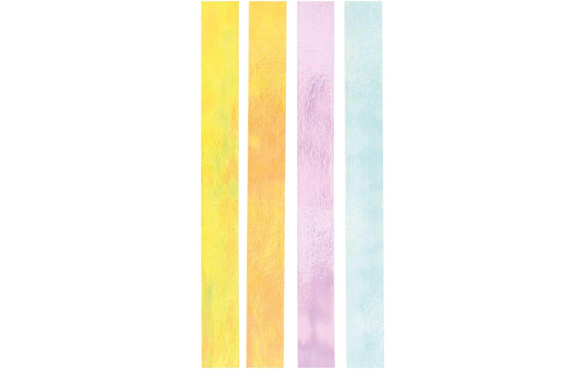 Rico Design Washi Tape – 15 mm × 5 m, mehrfarbig, glänzend, wiederablösbar, 4 Rollen
