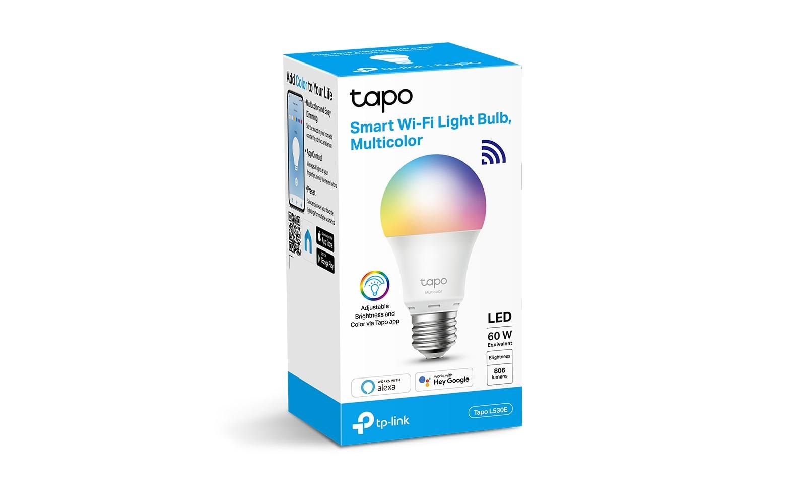 TP-Link LED-Leuchtmittel 4er-Set – WLAN, dimmbar – 2’500–6’500 K – 806 lm 8,7 W – E27 – Weiss