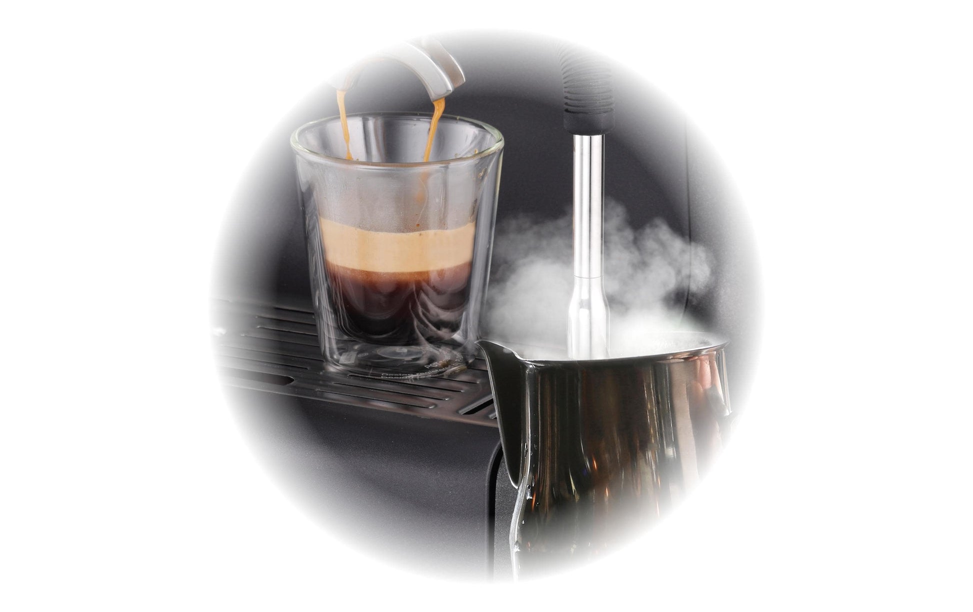Trisa Barista Plus Espressomaschine (Siebträger) – 20 bar, 2,7 l, Milchschaumdüse, Grau, 28 × 41 × 32,5 cm
