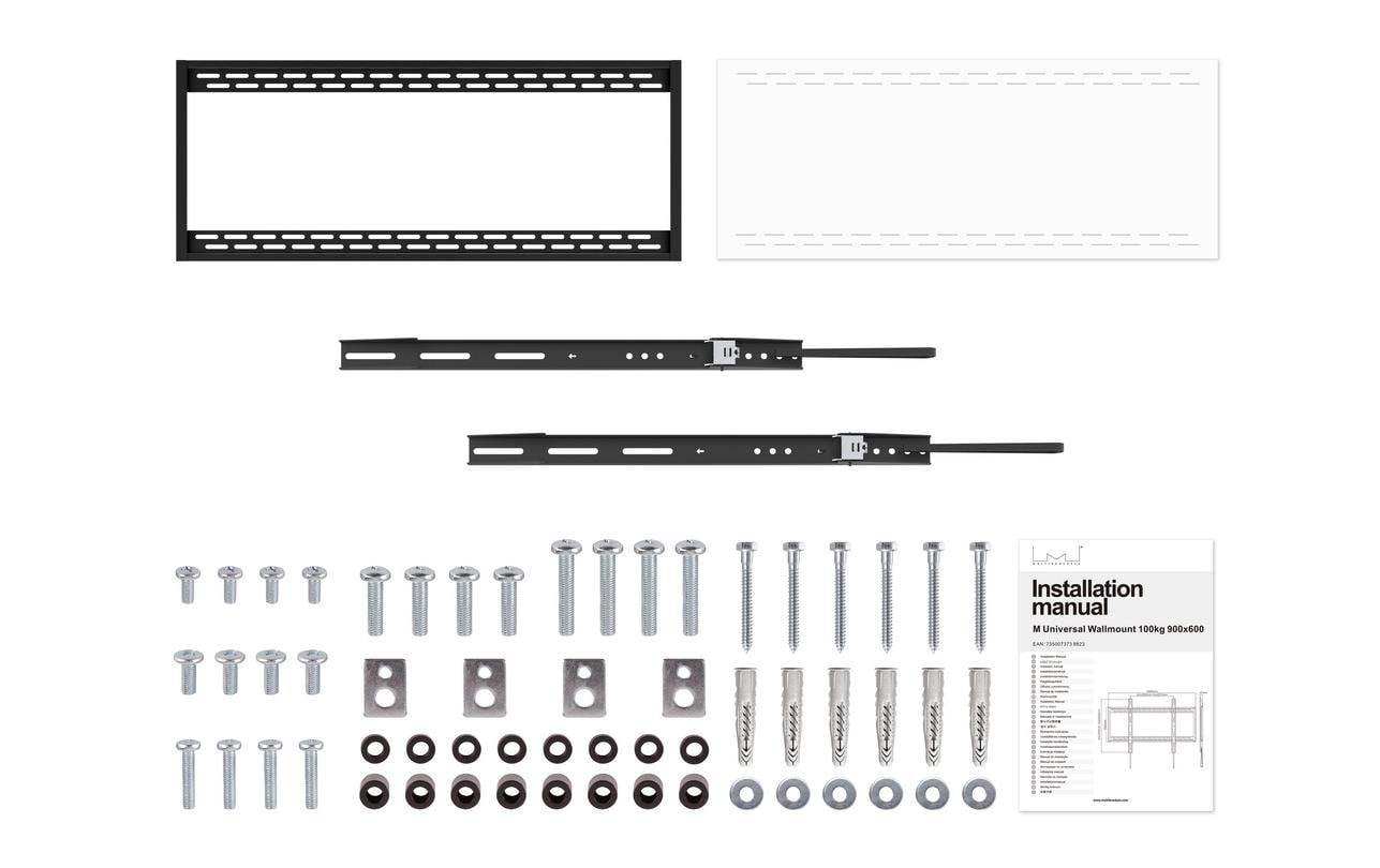 Multibrackets Wandhalterung, fix, für 88", VESA 900×600, bis 100 kg, Querformat, schwarz