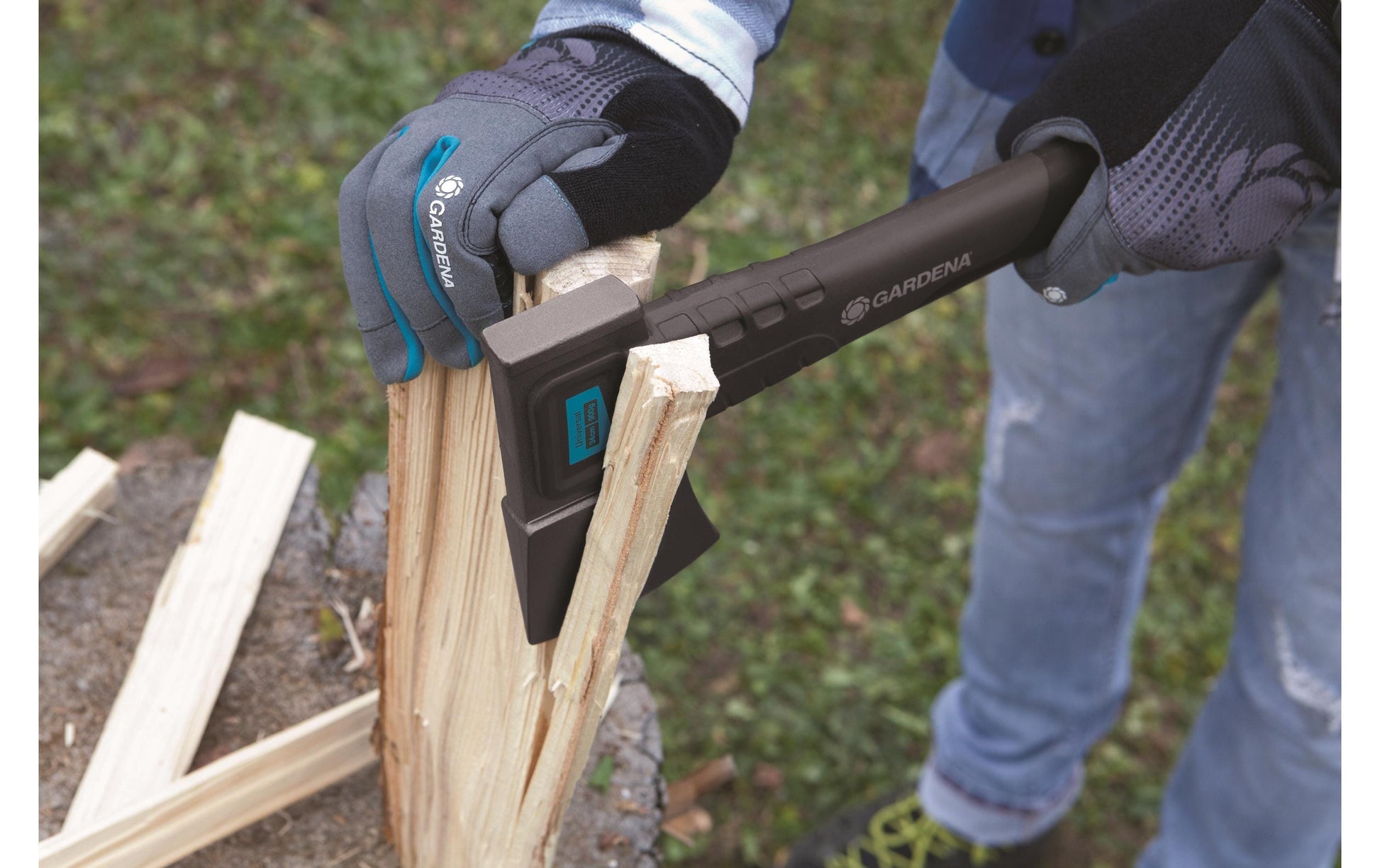 Gardena Arbeitshandschuhe Gerätehandschuh – M – Baumwolle/PU/Nylon, Schwarz/Grau, rutschfest