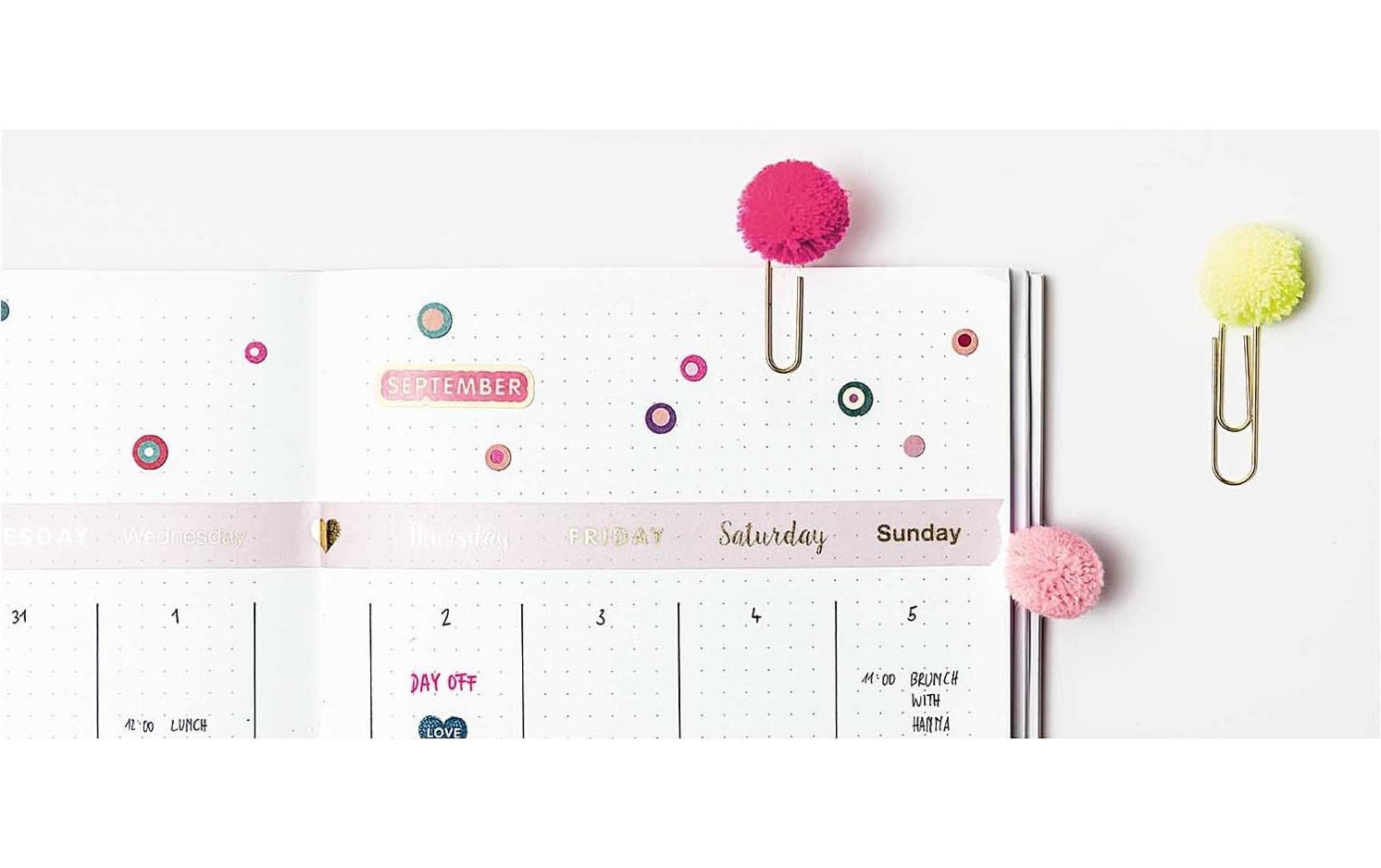 Rico Design Pompon Büroklammern 40 mm – mehrfarbig – 5 Stk.