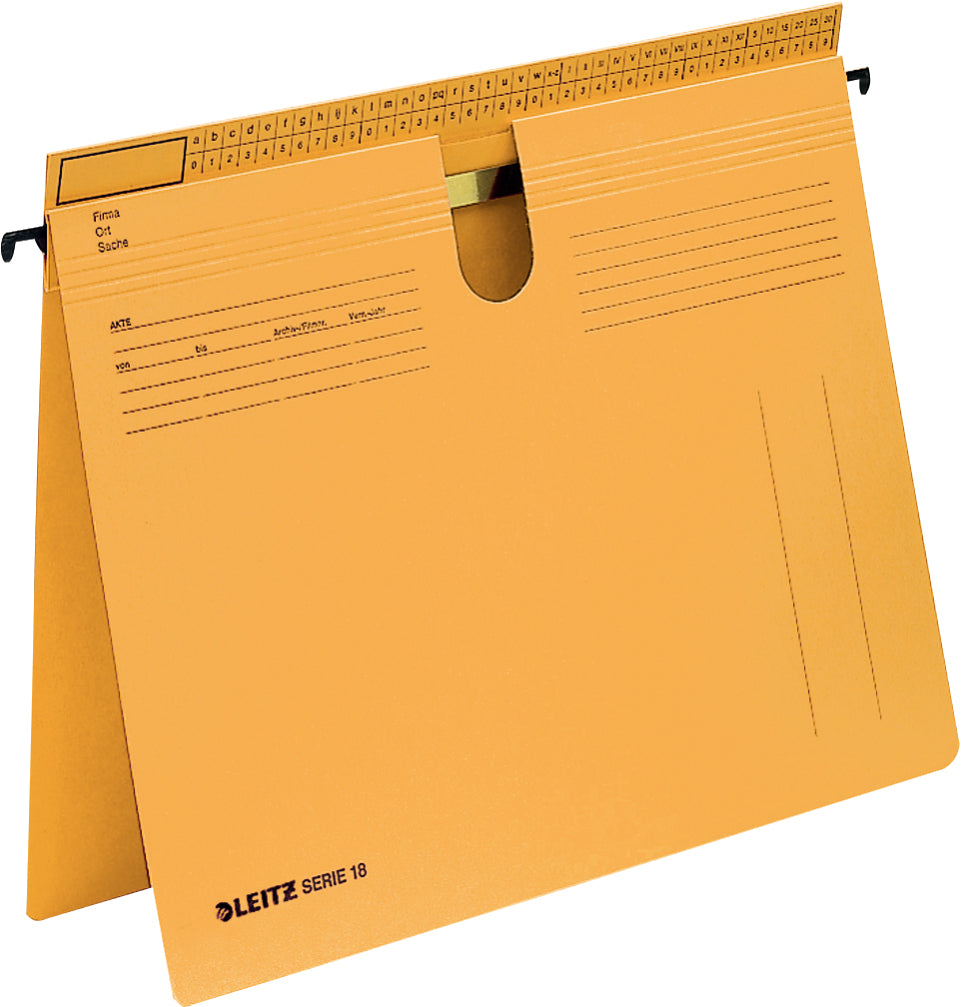 Leitz Hängeordner Serie 18 – für A4, Gelb, Karton, 50 Stk.