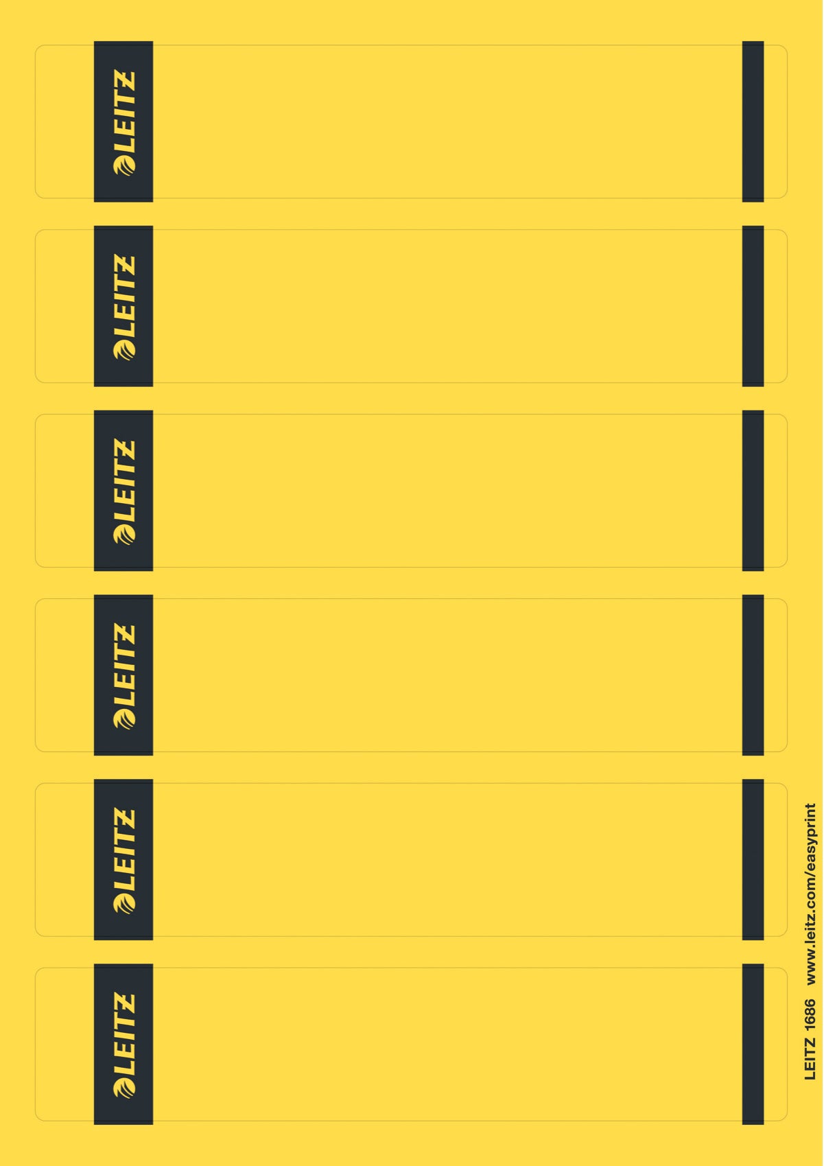 Leitz Ordnerrücken-Etiketten – 39 × 192 mm, gelb, A4, 25 Blatt (150 Stk.)