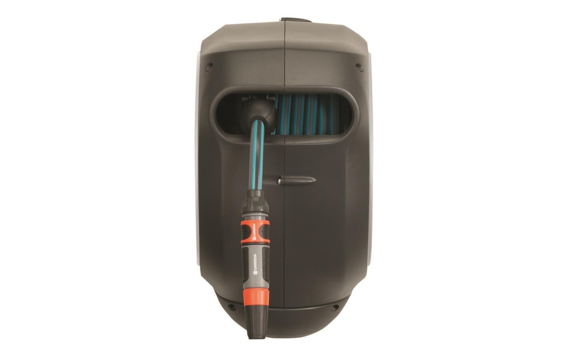 Gardena RollUp S Schlauchbox 15 m – wandmontiert, automatisch, Aquastop, grau