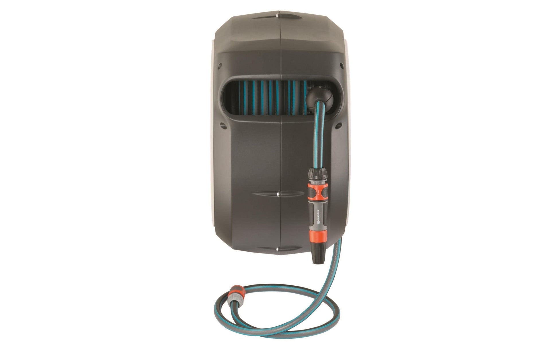 Gardena Schlauchbox 25 m – wandmontiert, automatisch, mit Aquastop, grau, B 270 × H 510 × T 665 mm