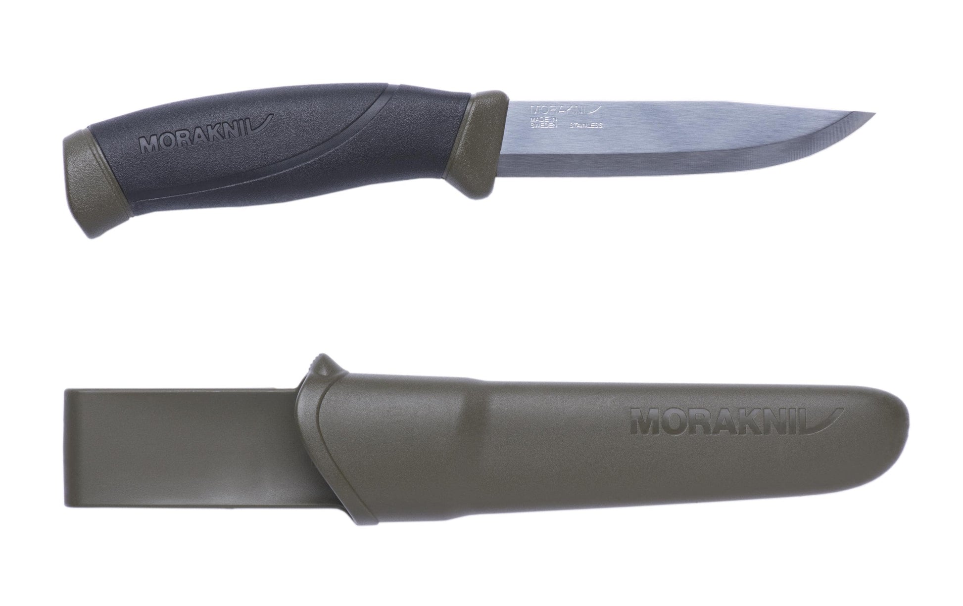 Morakniv Companion MG – Outdoormesser 104 mm, Karbonstahl, inkl. Scheide, Grün/Schwarz