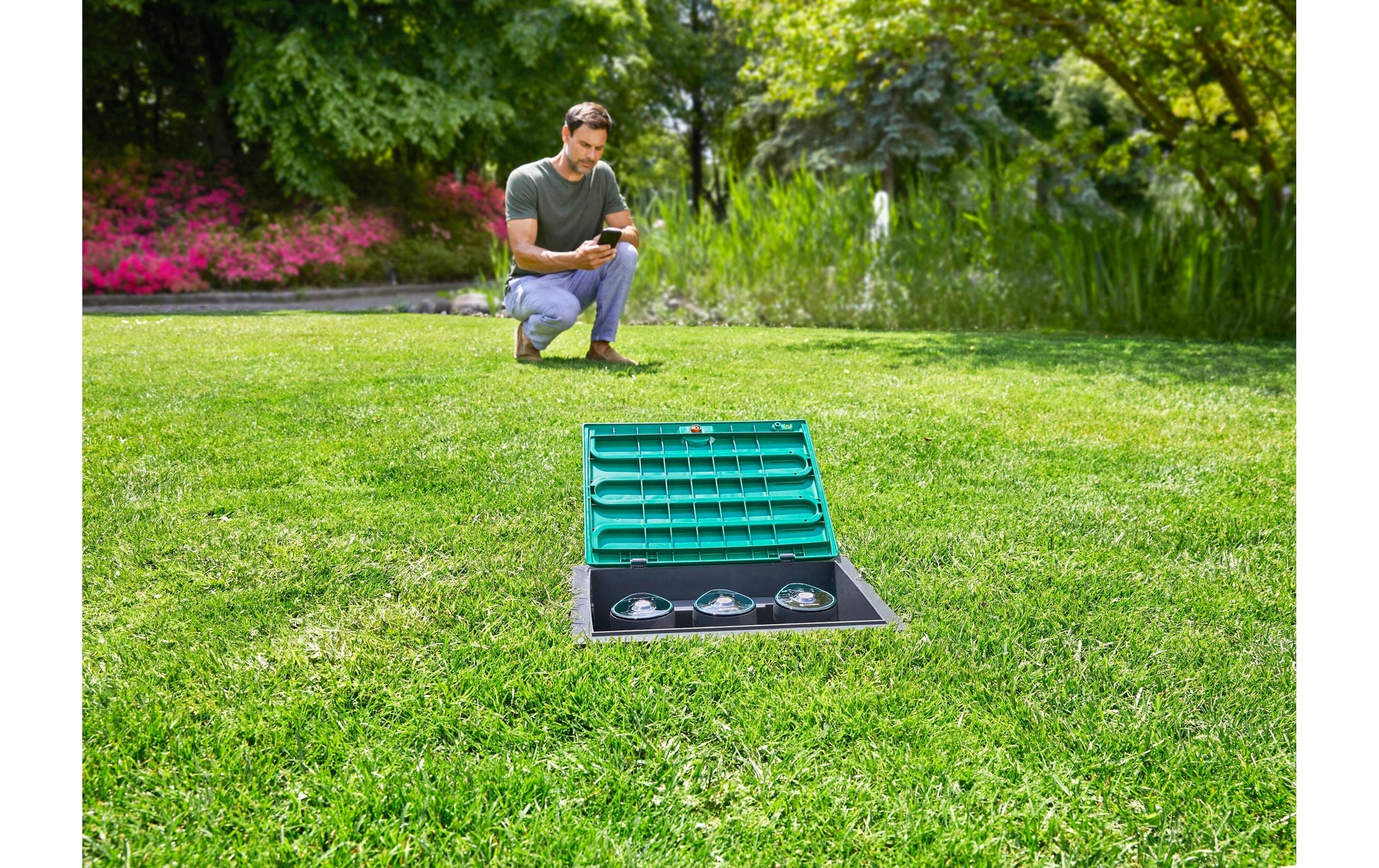 Gardena Controller – 12 bar, Akkubetrieb, 3× – schwarz