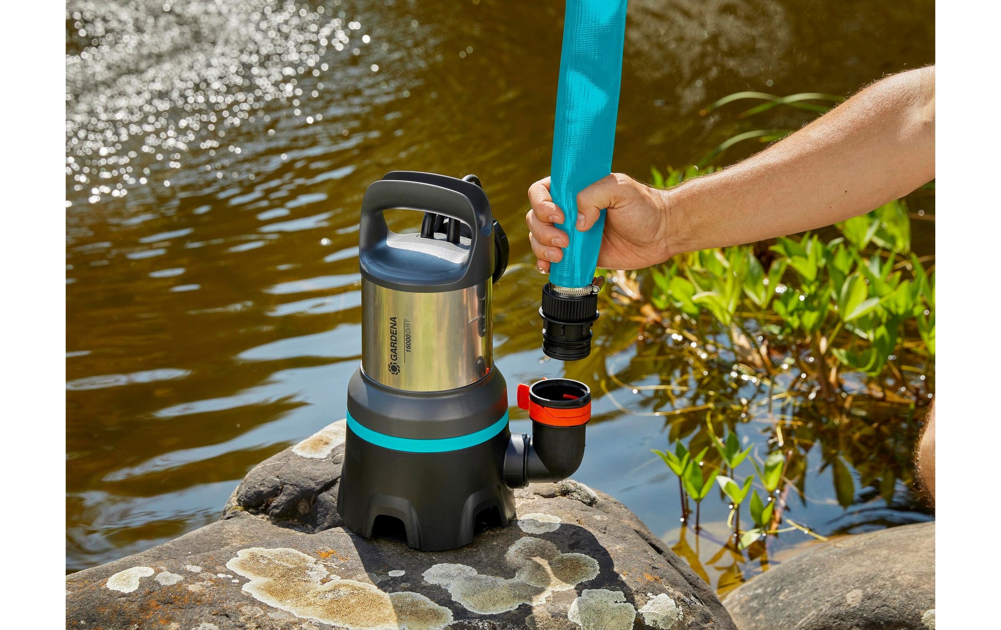 Gardena Schmutzwasser-Pumpe – 16000 l/h, 450 W, 230 V, Förderhöhe 7 m, Netzbetrieb