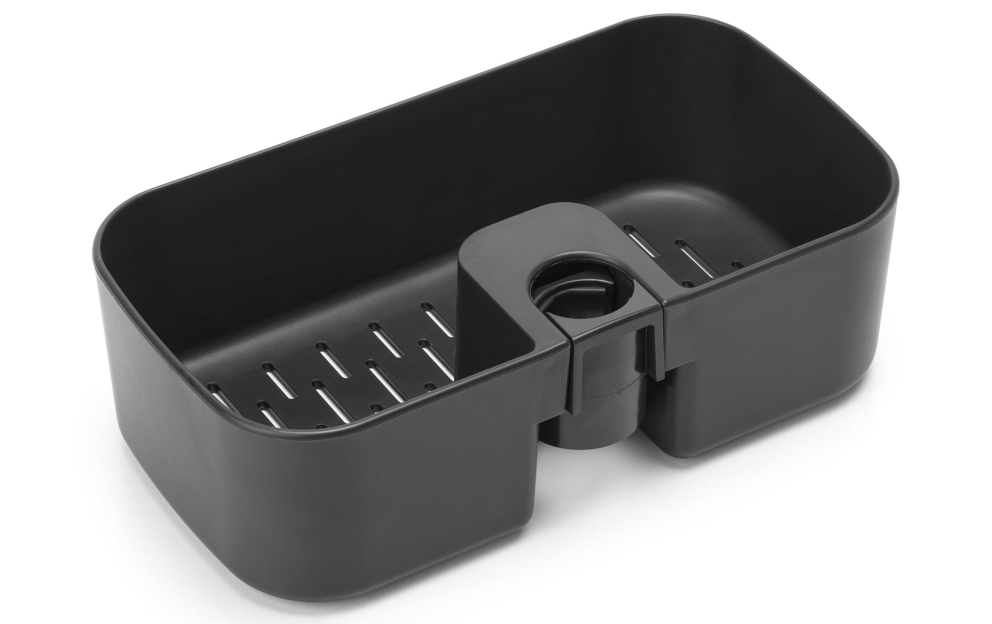 Brabantia Seifenhalter (Wand) – Kunststoff, Klemmen, 24,4×24,4×7,5 cm, Schwarz