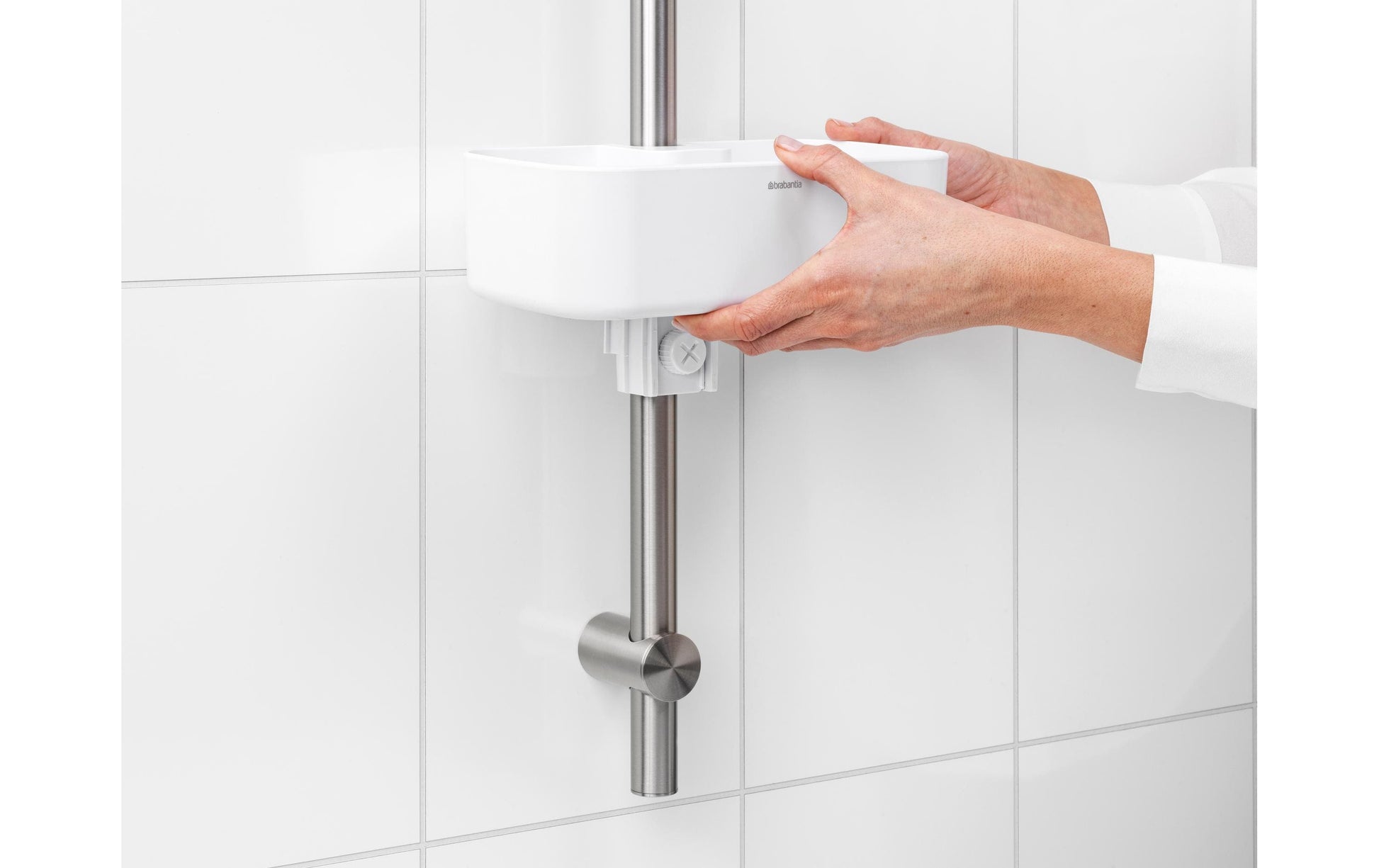 Brabantia Aufbewahrungsbox (Bad) ReNew – 13,3×24,4×7,5 cm, Kunststoff, Weiss