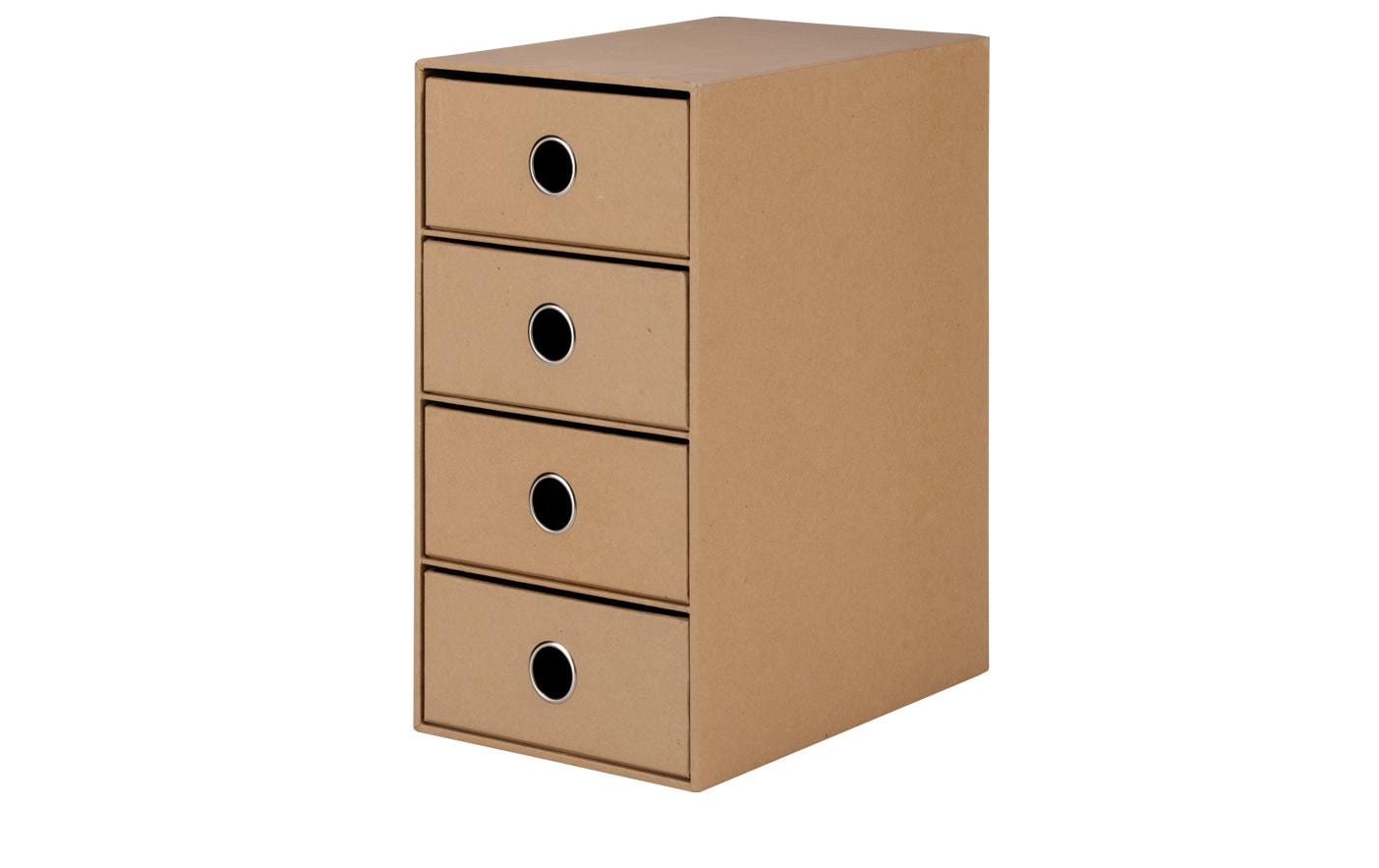 Rössler S.O.H.O. Schubladenelement – 4 Schubladen, für A5, braun, Karton, B 250 × H 320 × T 175 mm, 1 Stück