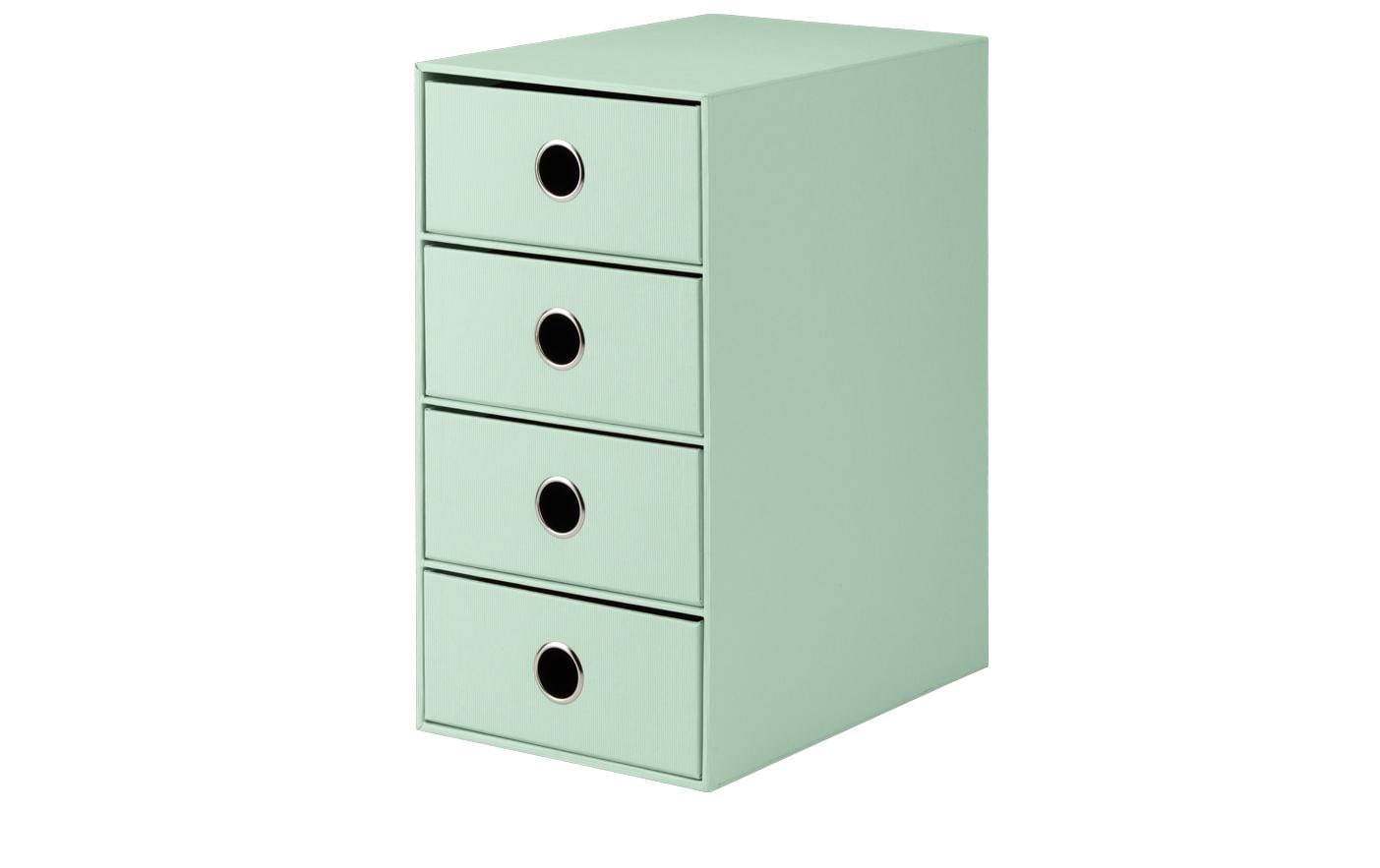 Rössler S.O.H.O. Schubladenelement – 4 Schubladen, für A5, mint, Karton, B 250 × H 320 × T 175 mm