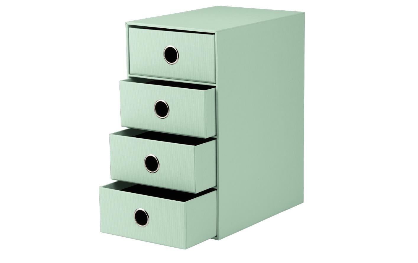 Rössler S.O.H.O. Schubladenelement – 4 Schubladen, für A5, mint, Karton, B 250 × H 320 × T 175 mm