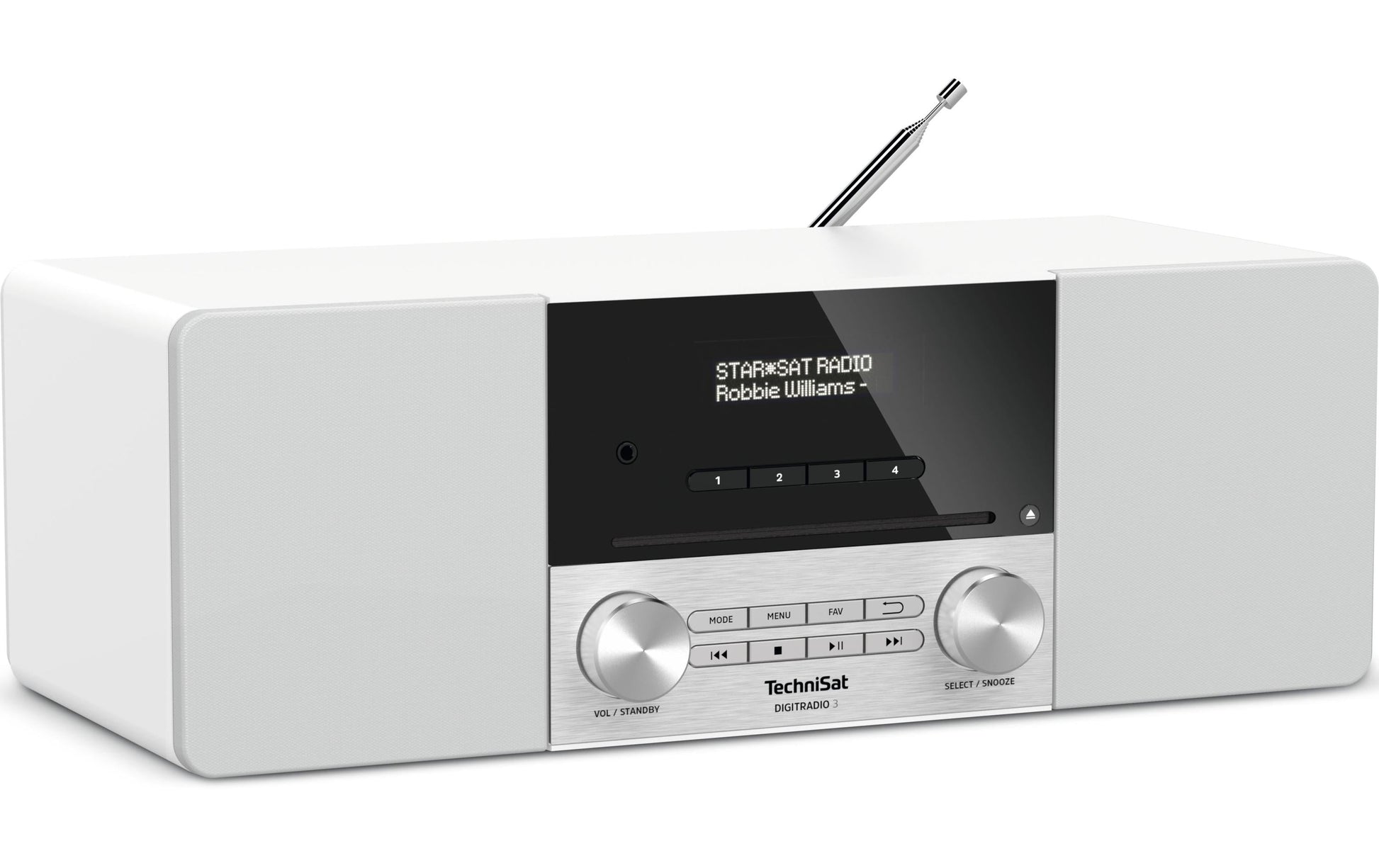 TechniSat DigitRadio 3 – DAB-/Internetradio – Tischradio – DAB+, Bluetooth – Weiss