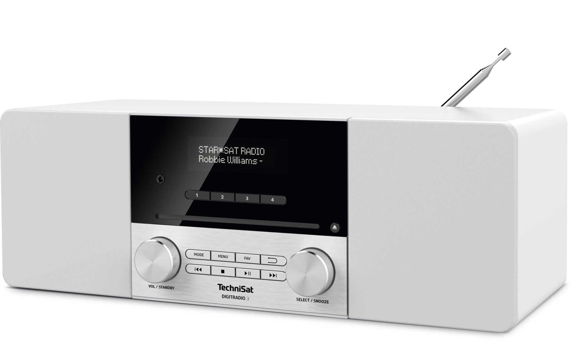 TechniSat DigitRadio 3 – DAB-/Internetradio – Tischradio – DAB+, Bluetooth – Weiss