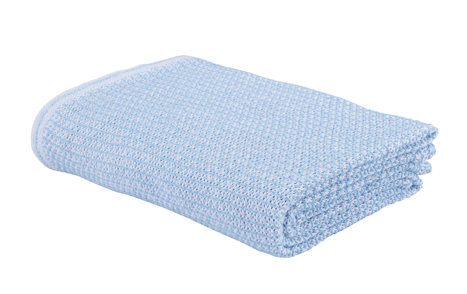 Eskimo Wohndecke Ascona – 150 × 210 cm, Baumwolle, Weiss-Hellblau