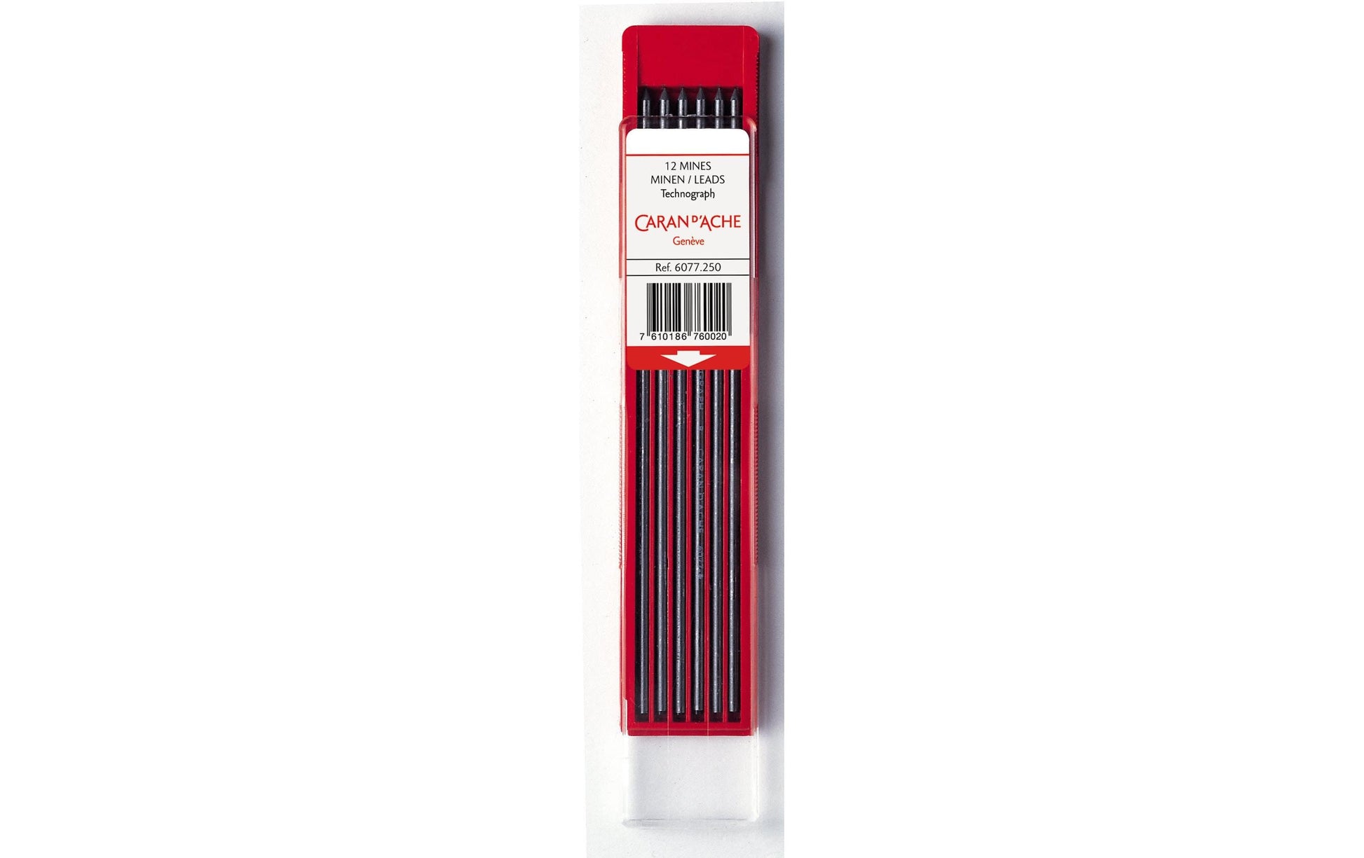Caran d-Ache Technograph Bleistiftminen für FIXPENCIL 2, 22, 882 + 1 weitere – 2 mm, 3B, 12 Stk.