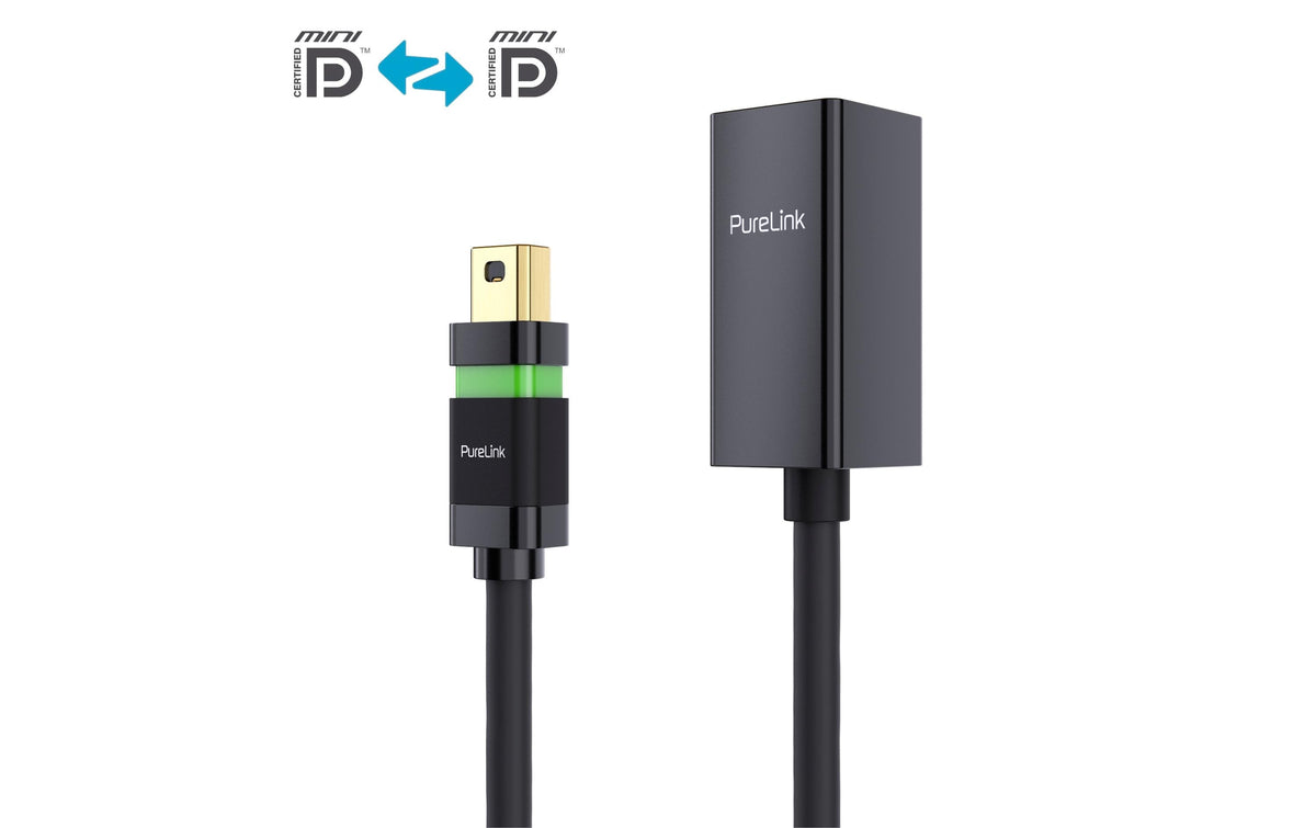 PureLink Mini-DisplayPort-zu-Mini-DisplayPort-Verlängerungskabel – 2 m, Schwarz, DisplayPort 1.2, 4K 60 Hz