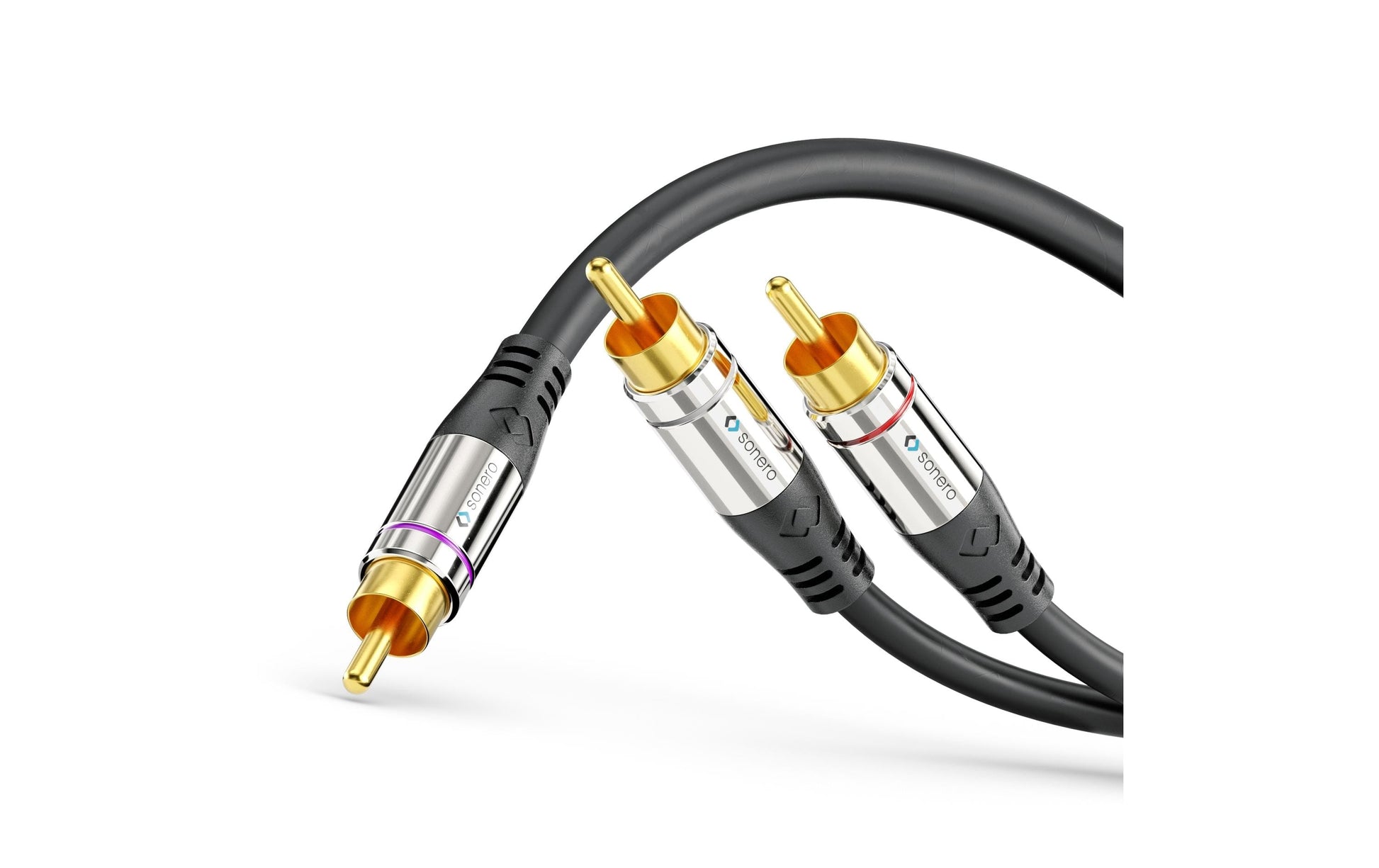 Sonero Cinch-Kabel (2×) – Cinch Stecker–2× Cinch Stecker – 3 m, vergoldete Stecker