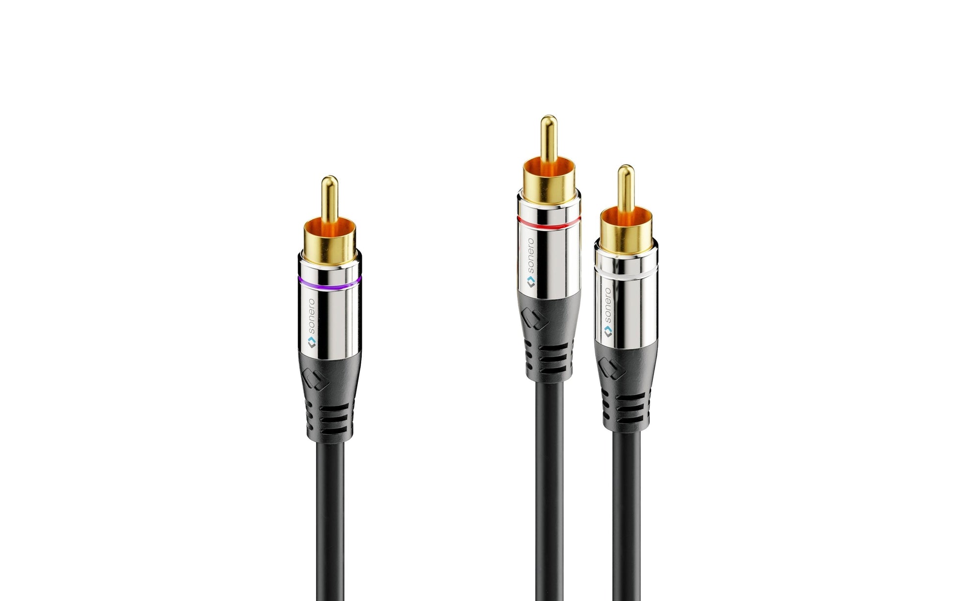Sonero Cinch-Kabel (2×) – Stecker–2× Stecker – 5 m, vergoldete Stecker