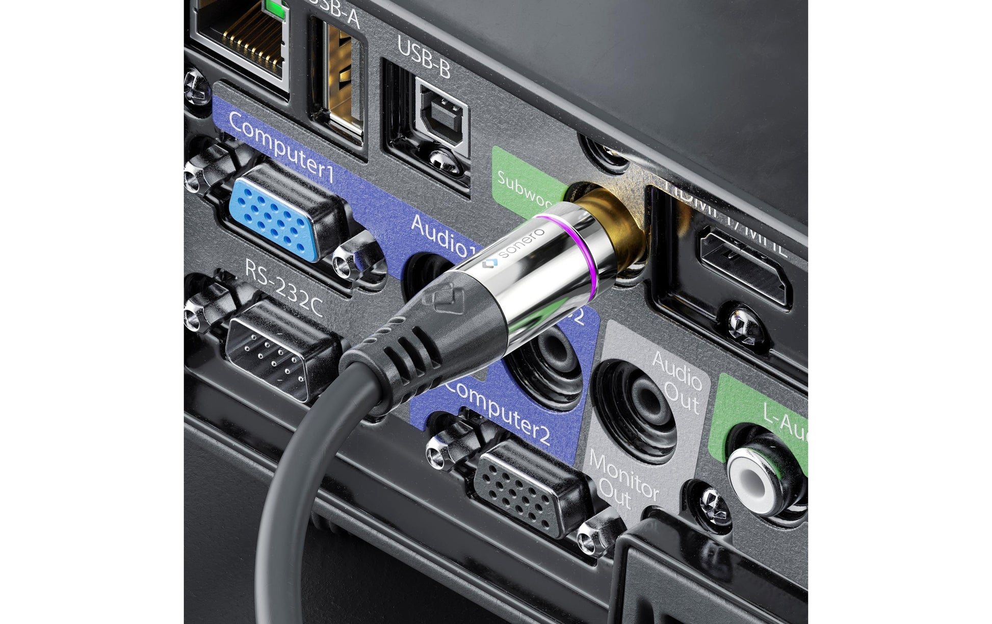 Sonero Cinch-Kabel (2×) – Stecker–2× Stecker – 5 m, vergoldete Stecker