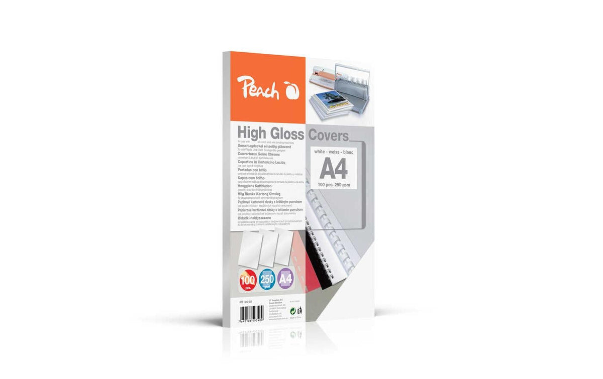Peach Umschlagdeckel – A4 – 250 g/m², weiss – 100 Stk.