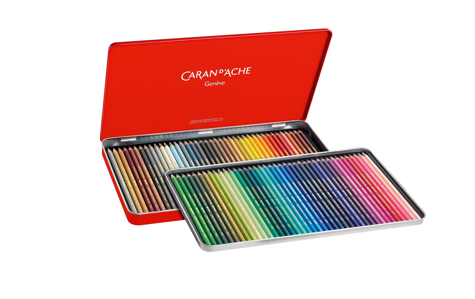 Caran d-Ache Caran d'Ache Aquarellfarbstifte Supracolor Soft – 80 Farben, im Metalletui, Ø 3,8 mm, FSC