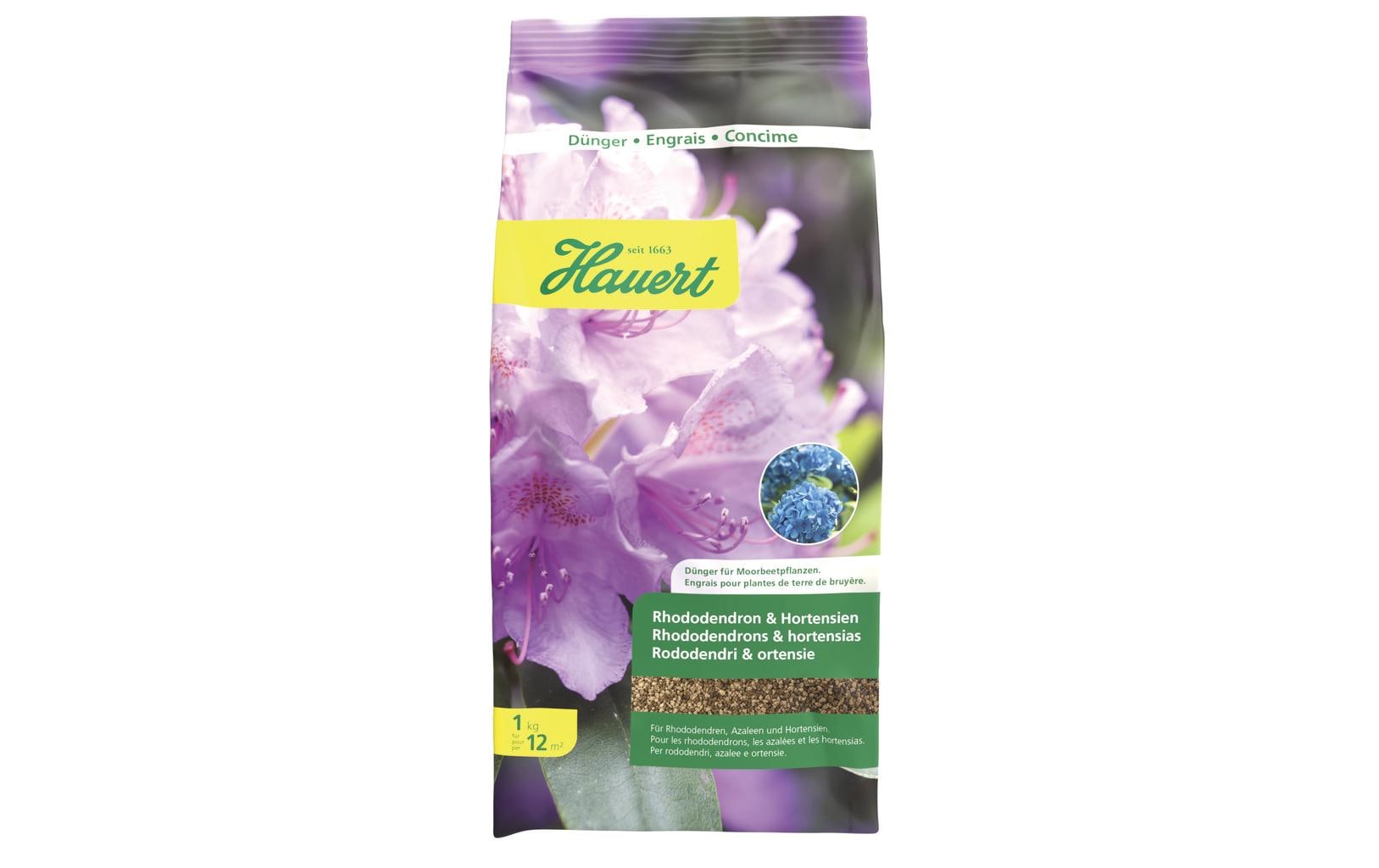 Hauert Mehrnährstoffdünger Granulat, 1 kg – für Rhododendron – 1 Tasche