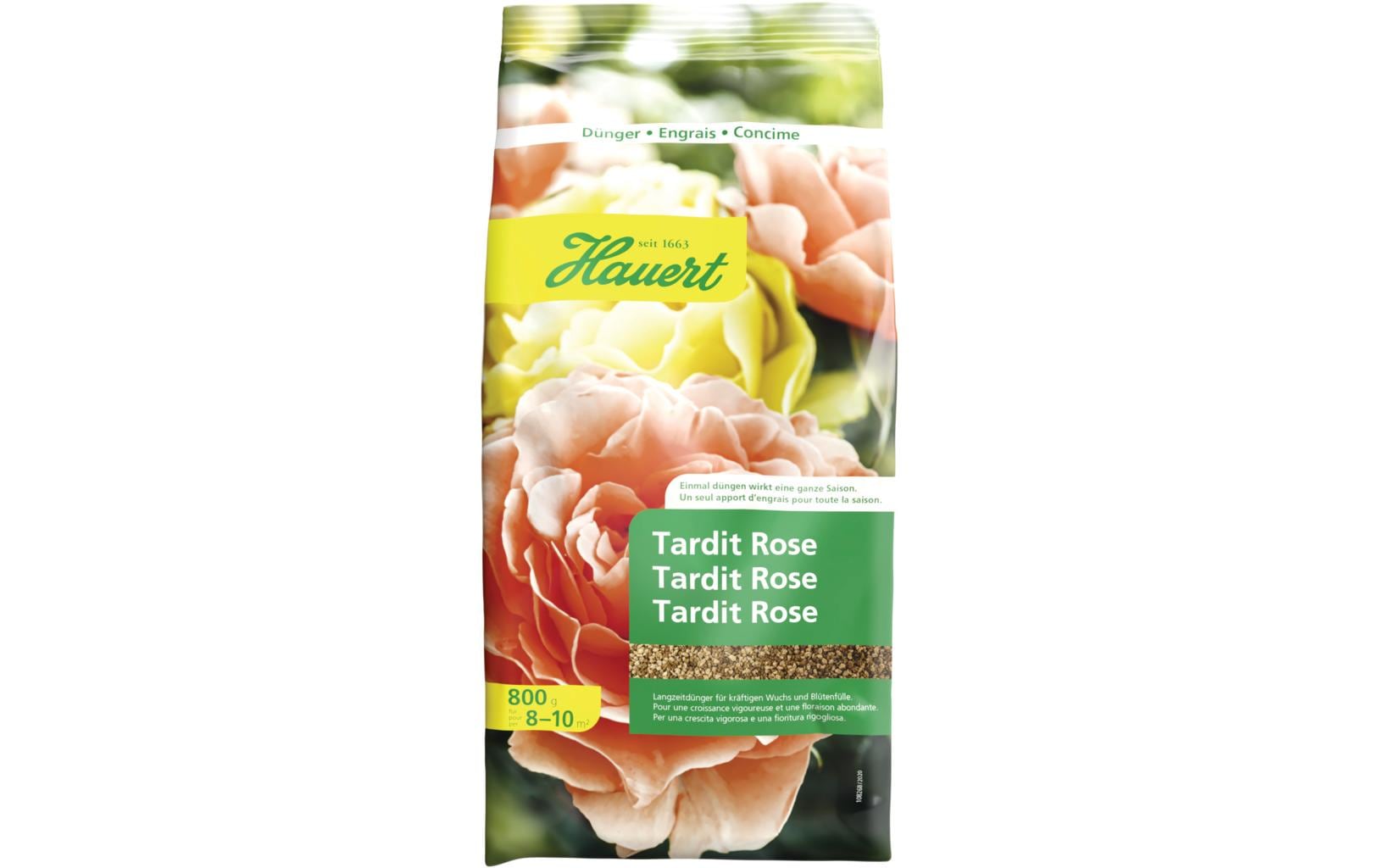 Hauert Mehrnährstoffdünger Granulat, Tardit, 800 g – für Rosen – 1 Tasche